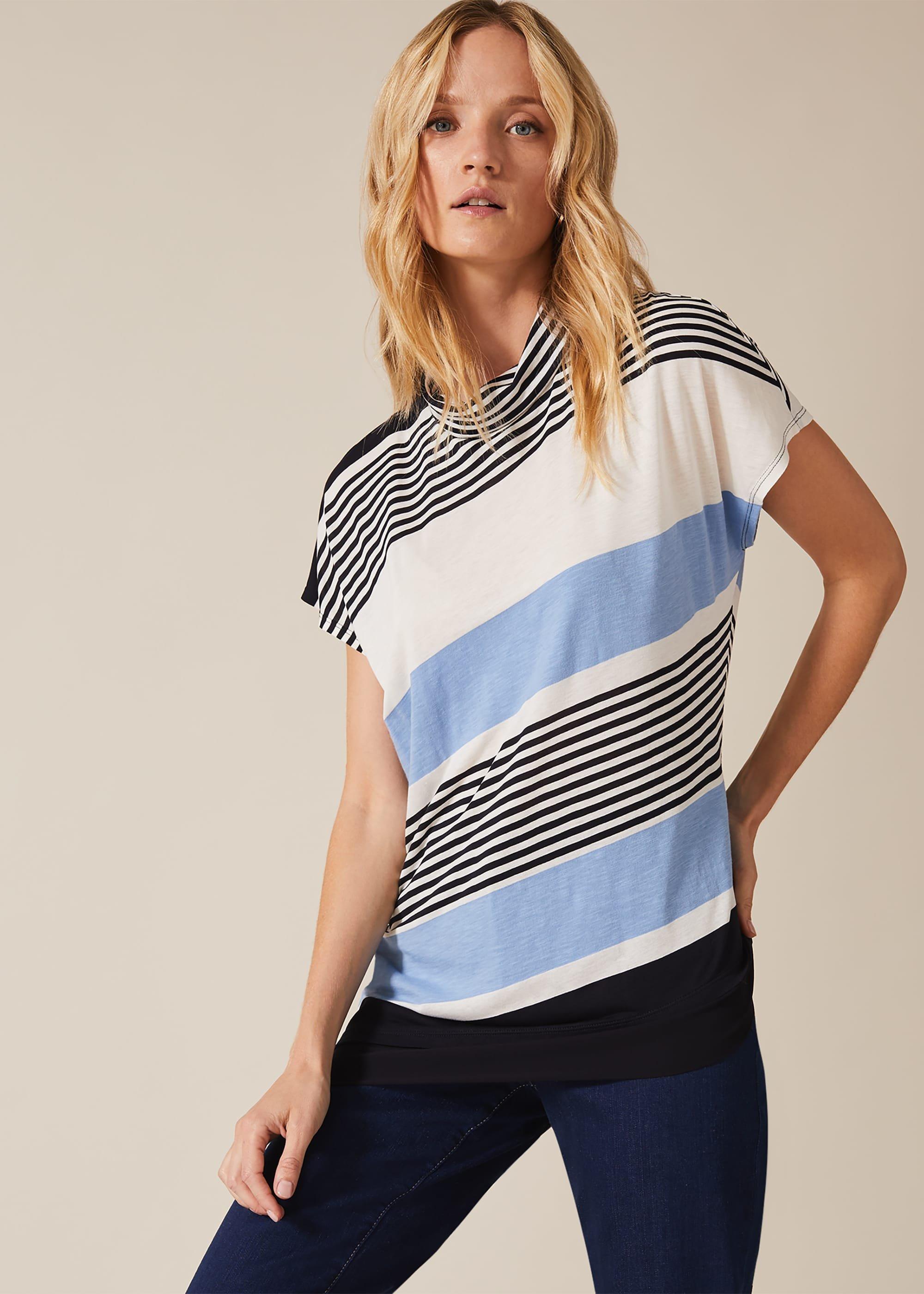 Irma Stripe Cowl Neck Top