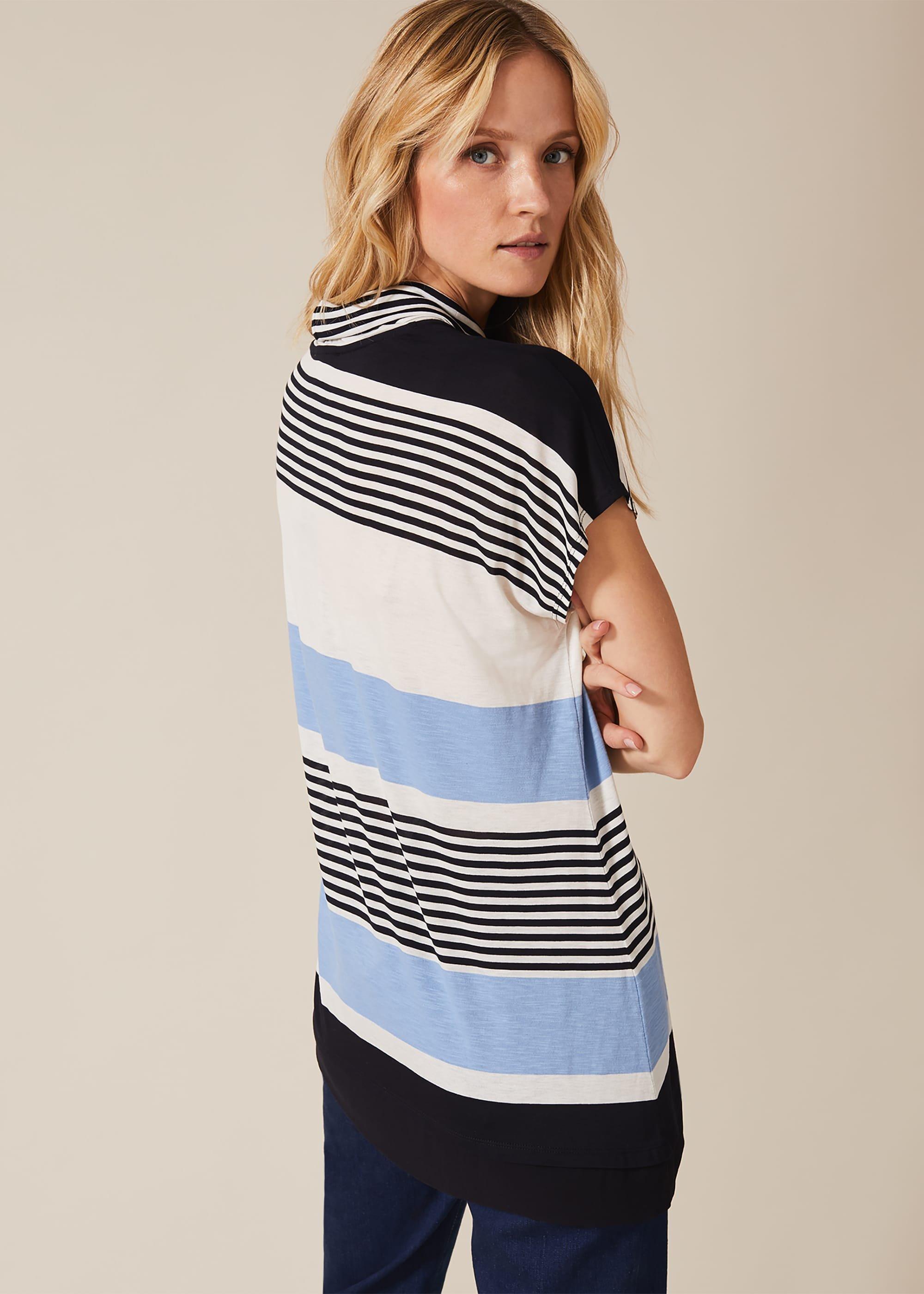 Irma Stripe Cowl Neck Top