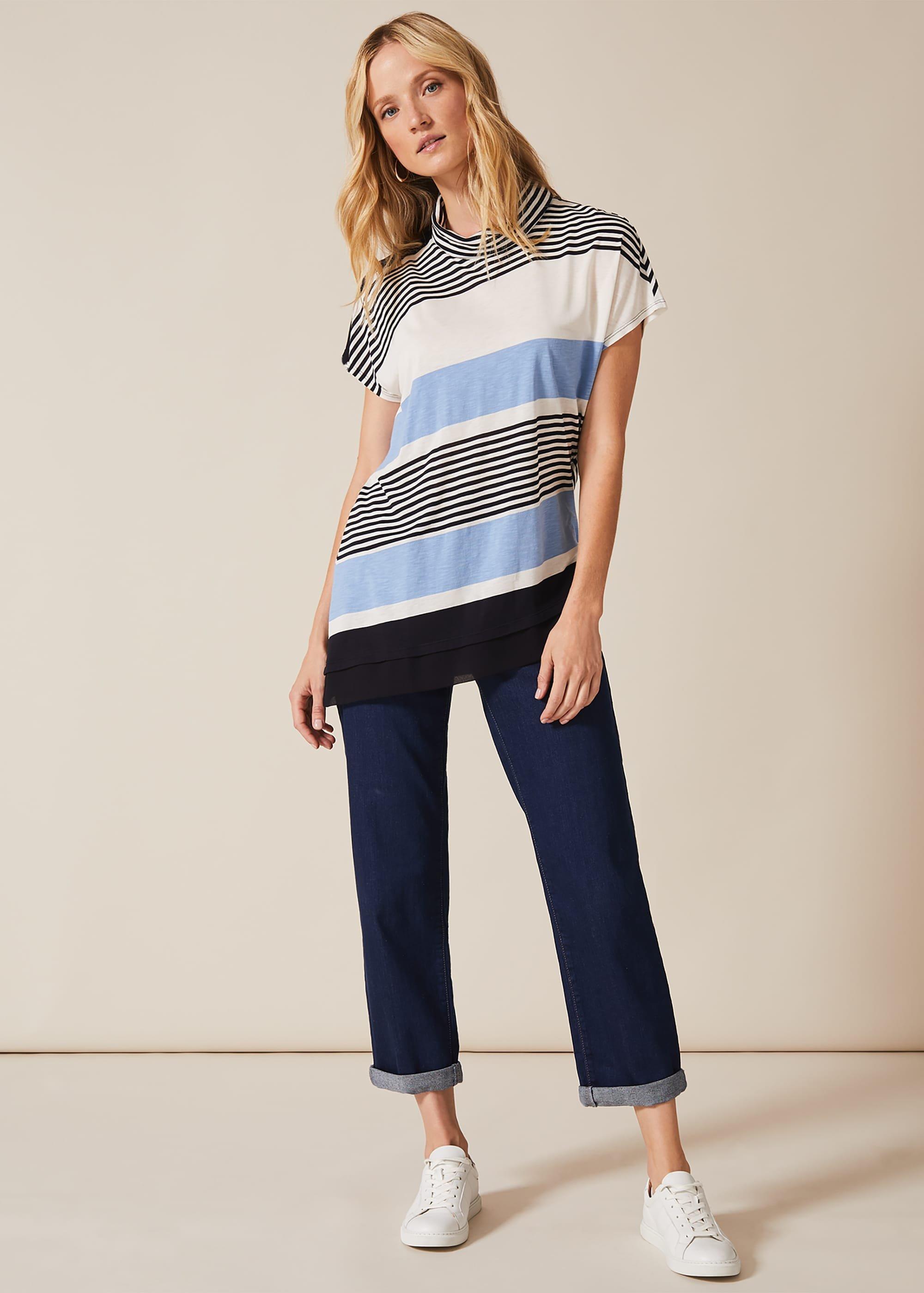 Irma Stripe Cowl Neck Top