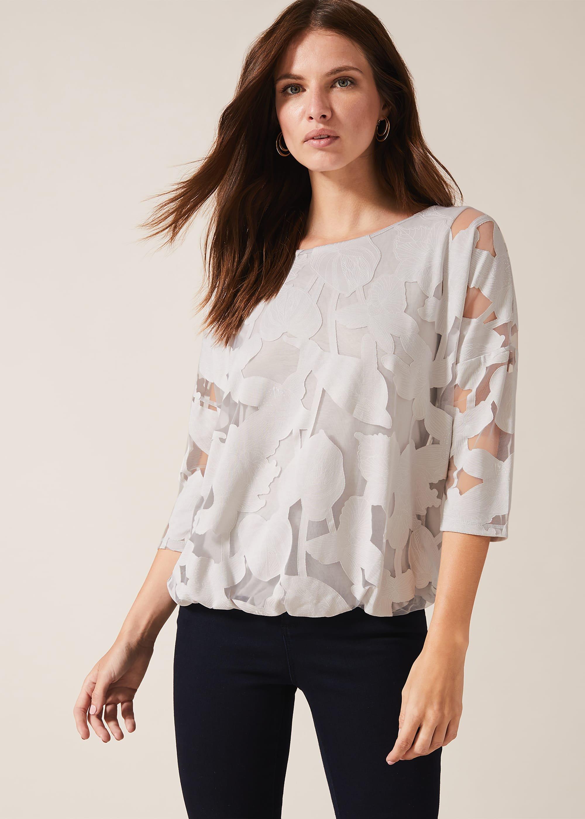 Reine Bubble Hem Burnout Top