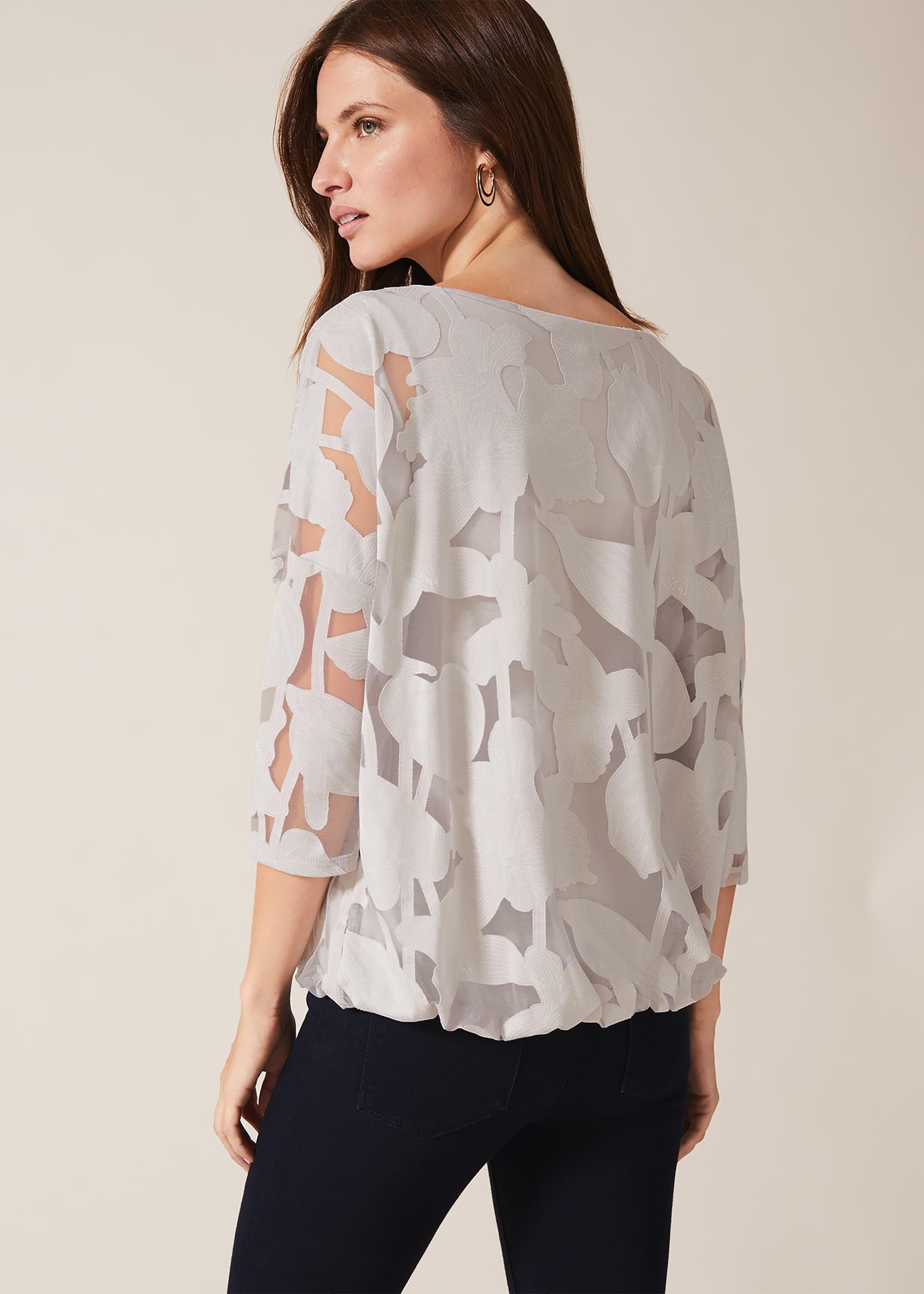 Reine Bubble Hem Burnout Top