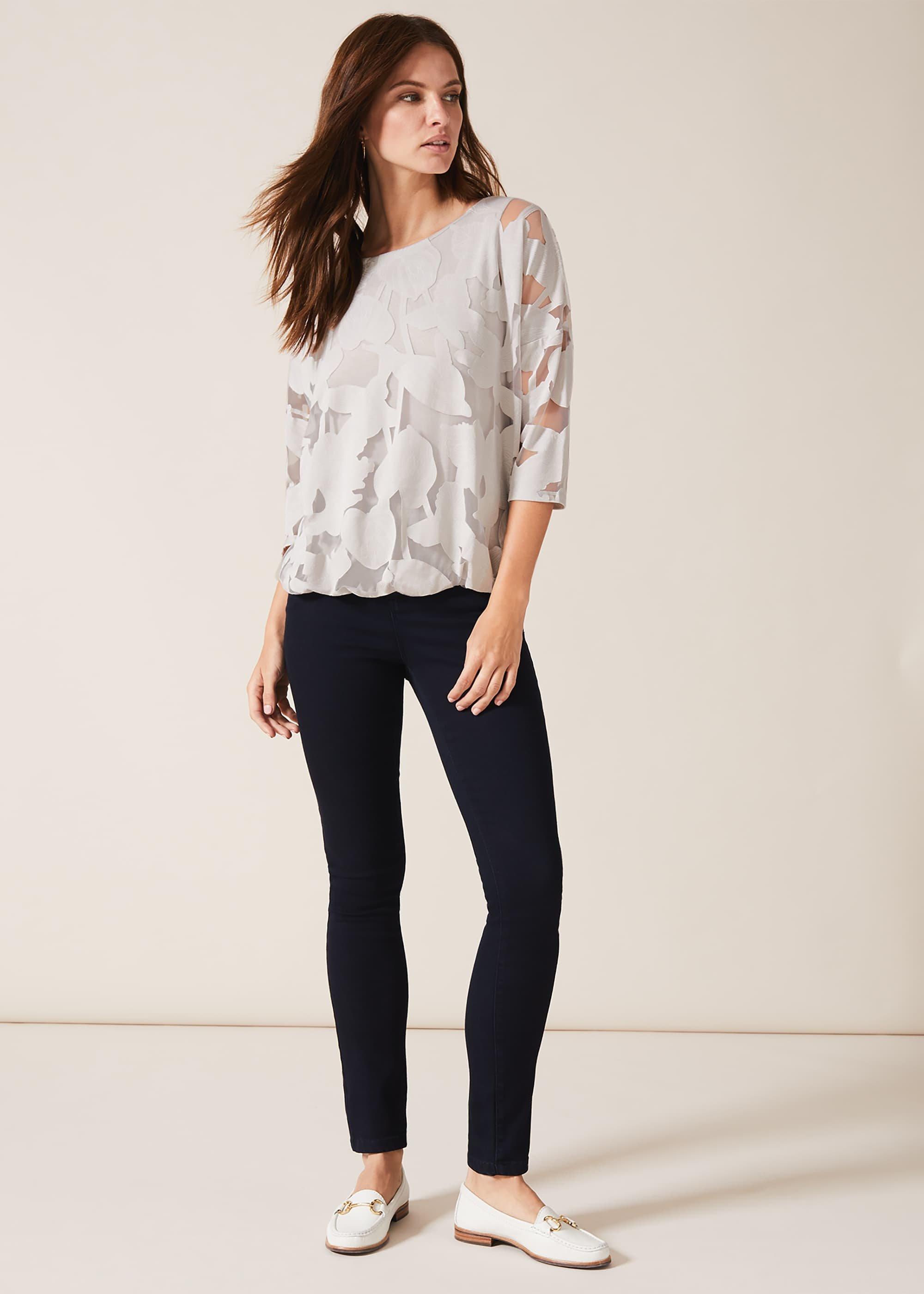Reine Bubble Hem Burnout Top