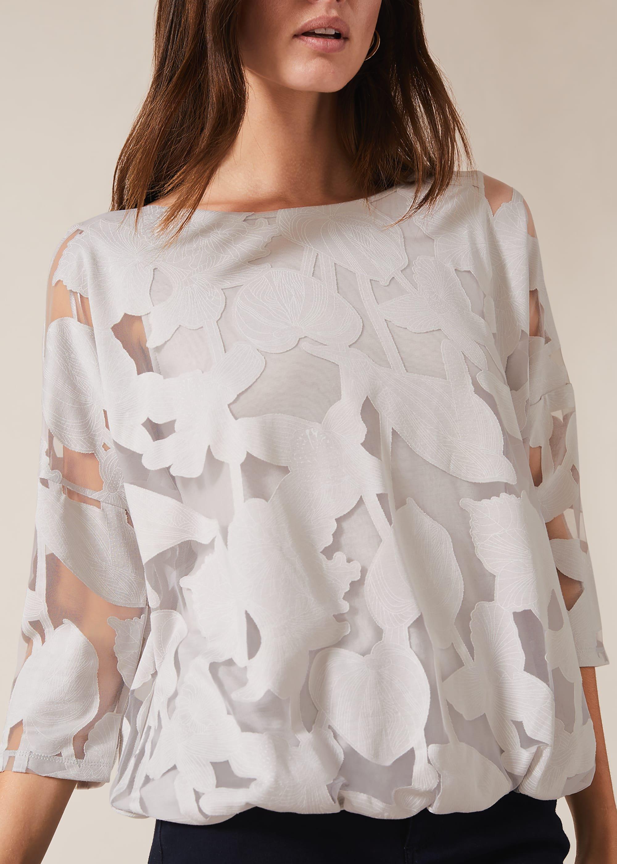 Reine Bubble Hem Burnout Top