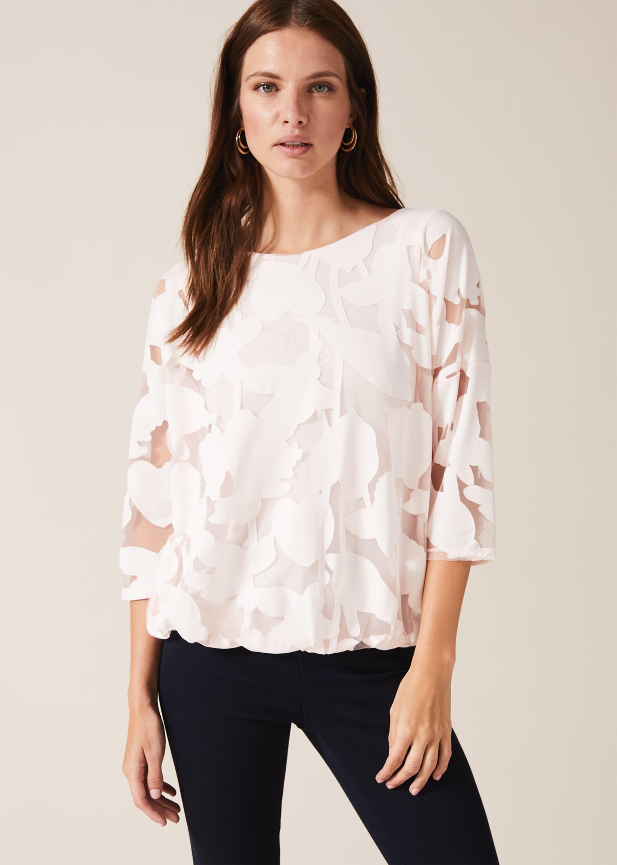 Reine Bubble Hem Burnout Top