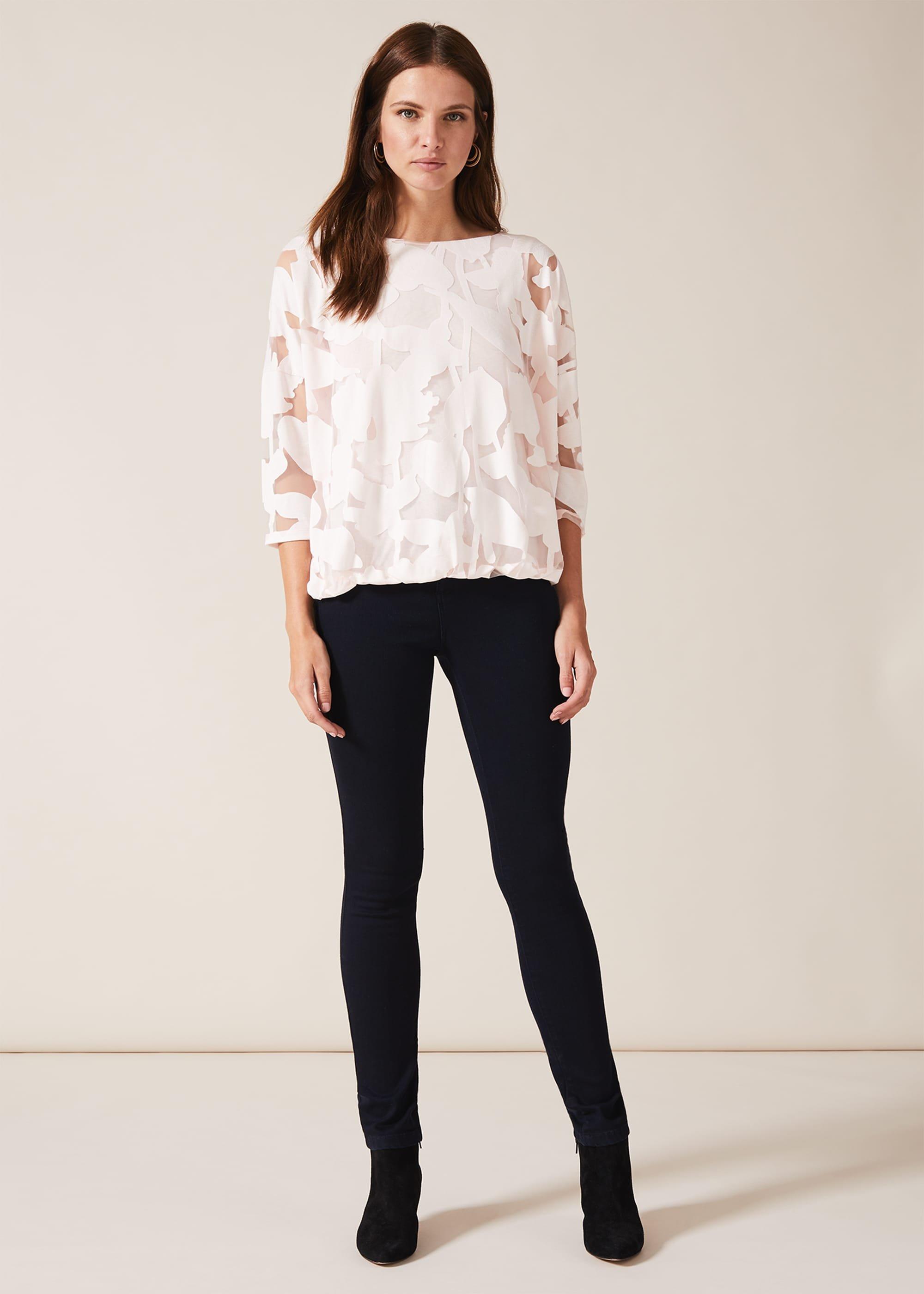 Reine Bubble Hem Burnout Top