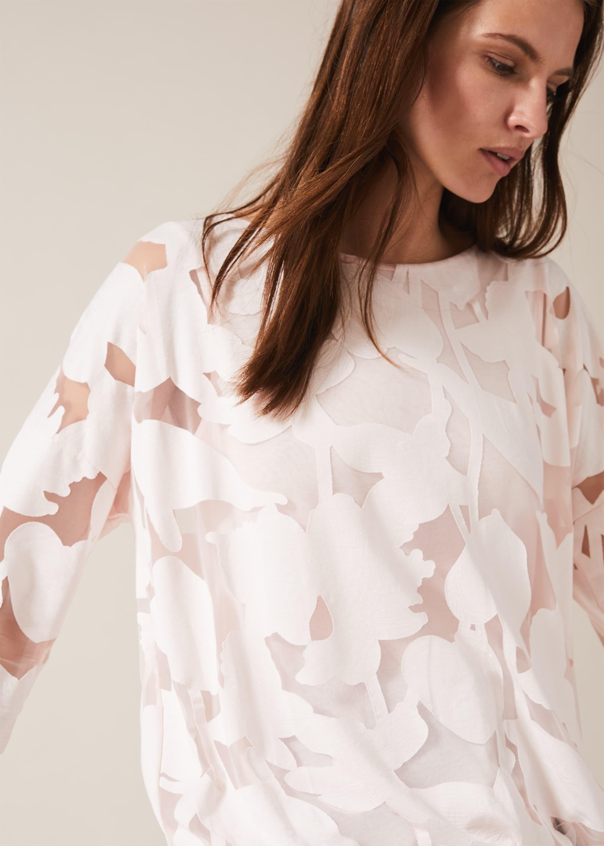 Reine Bubble Hem Burnout Top