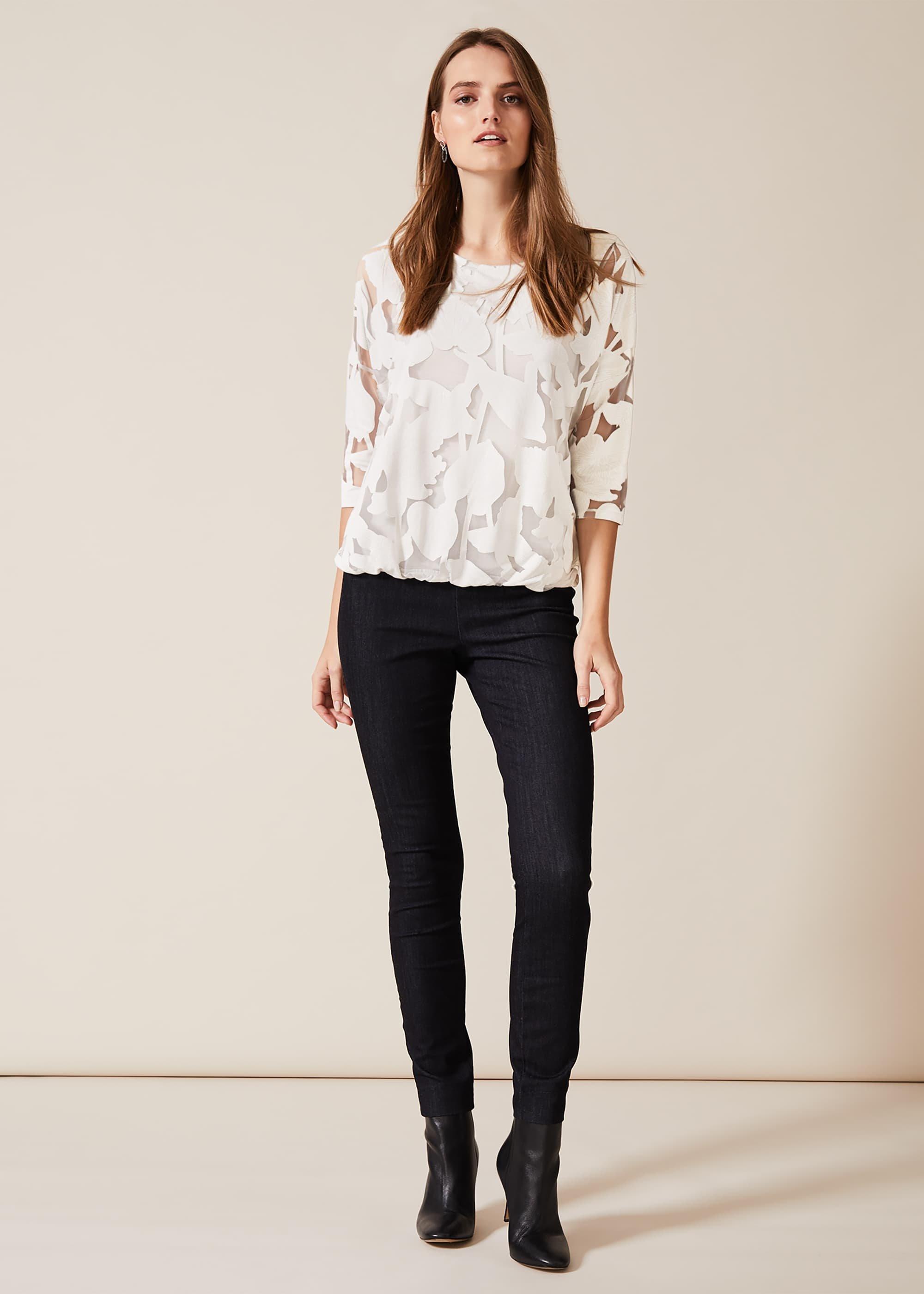 Reine Bubble Hem Burnout Top