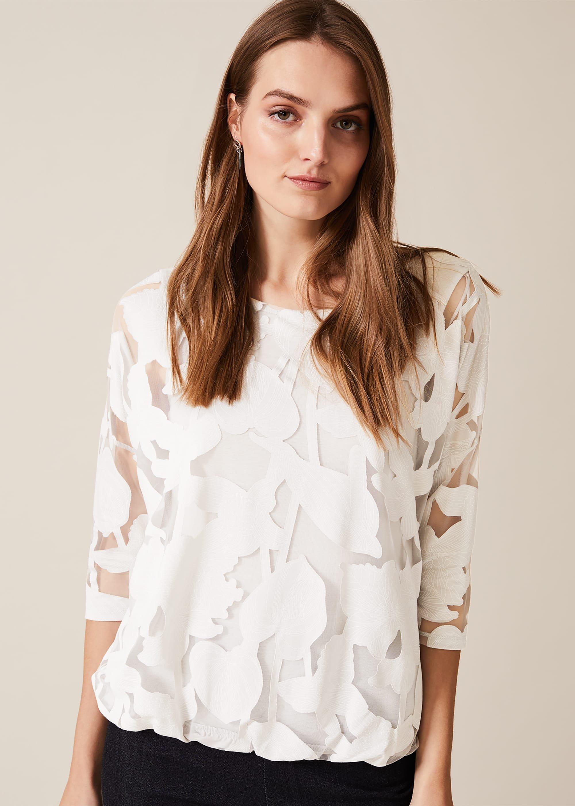 Reine Bubble Hem Burnout Top