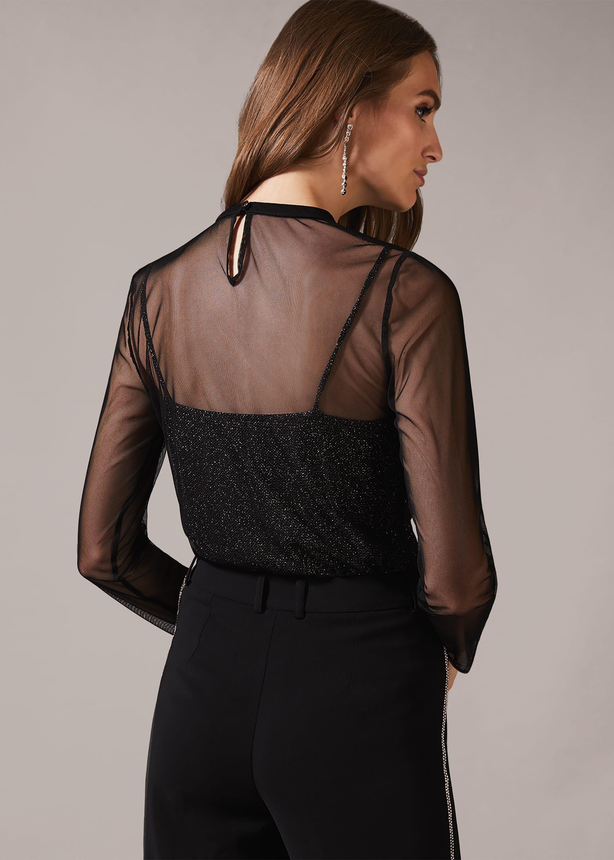 Nadire Mesh Overlay Top
