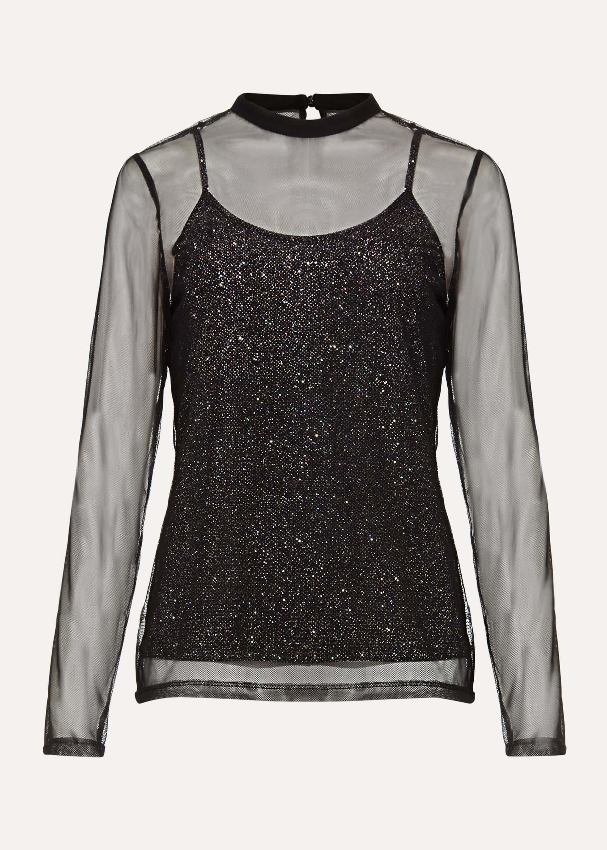 Nadire Mesh Overlay Top