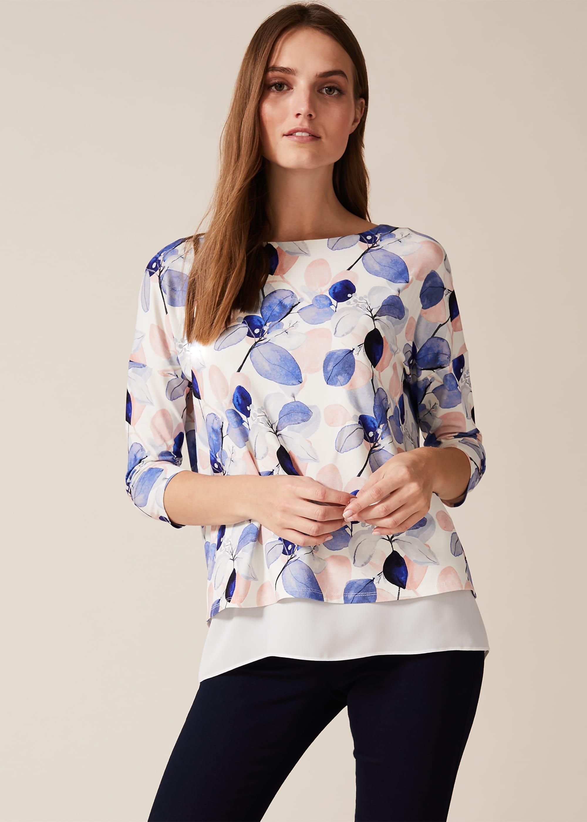 Laina Leaf Print Top