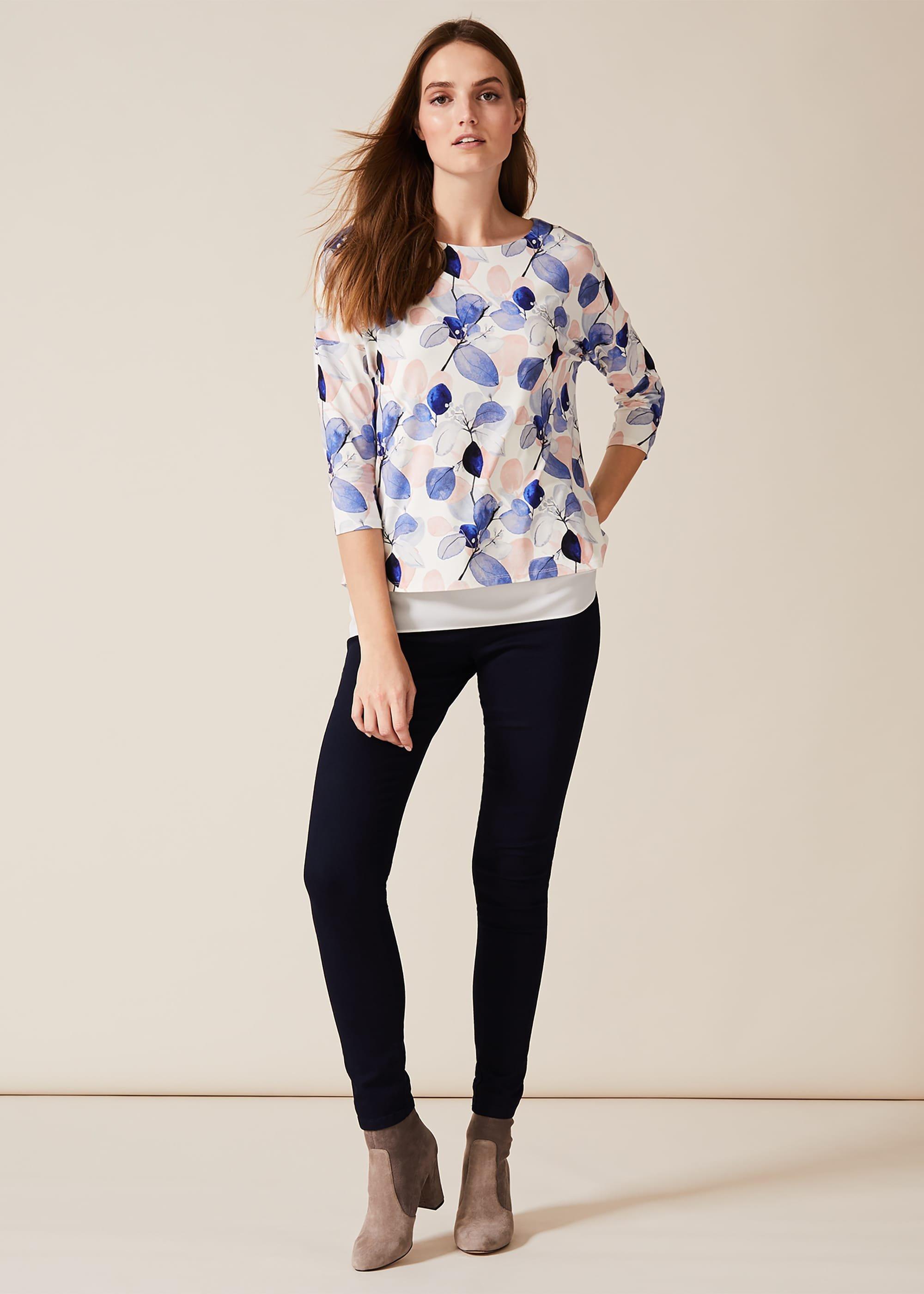 Laina Leaf Print Top