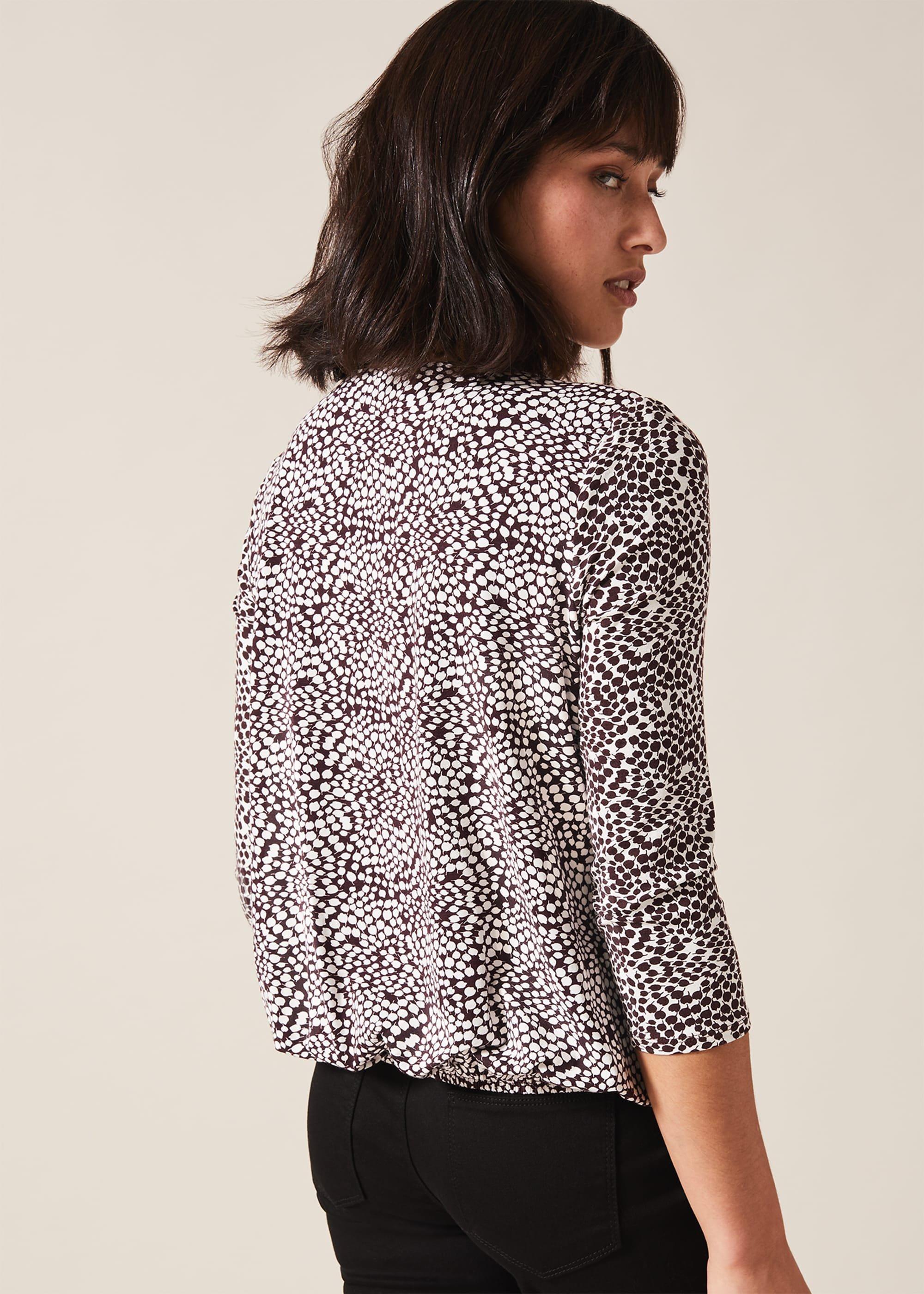 Ebony Ditsy Printed Wrap Top