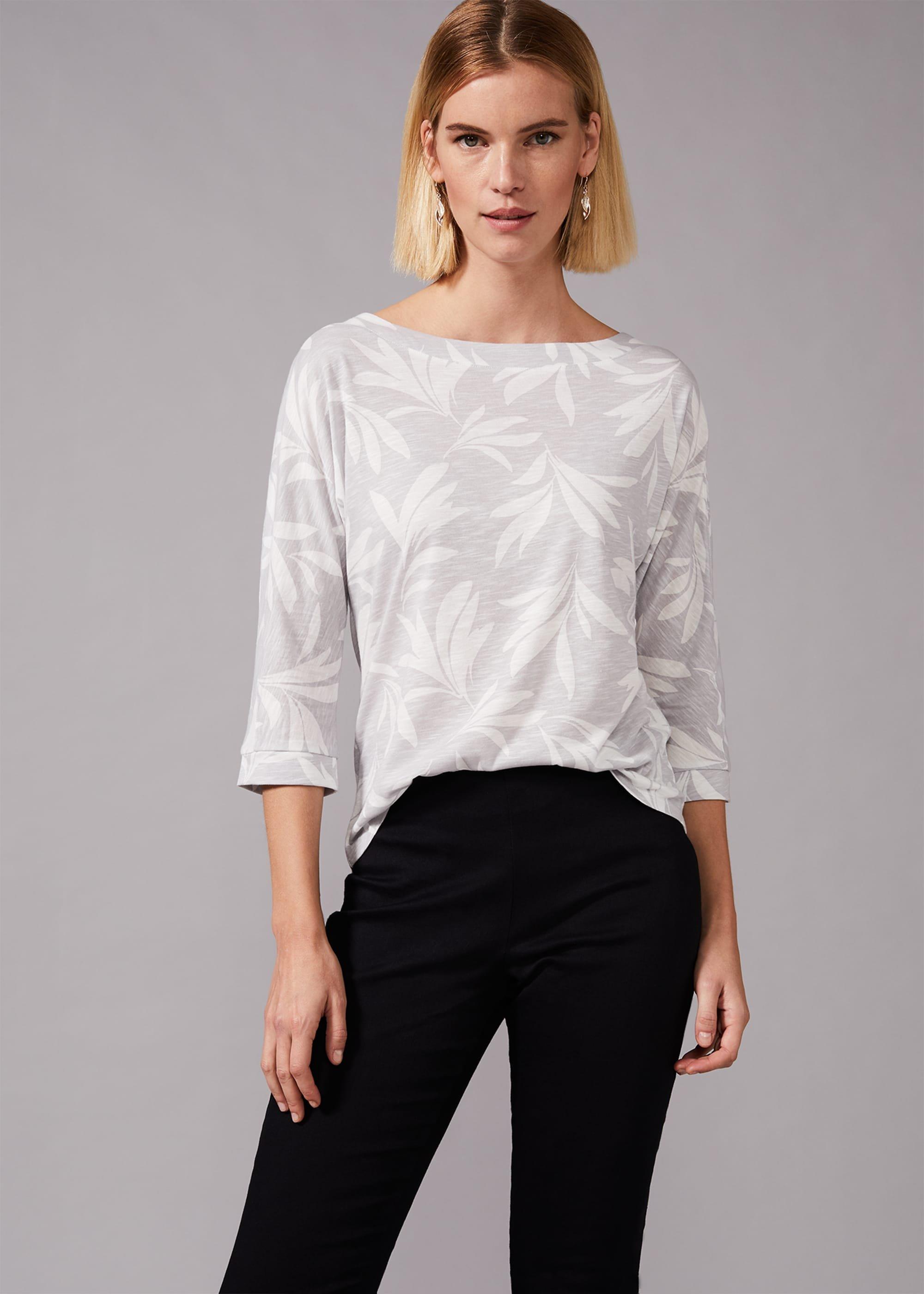 Ahmya Leaf Print Top