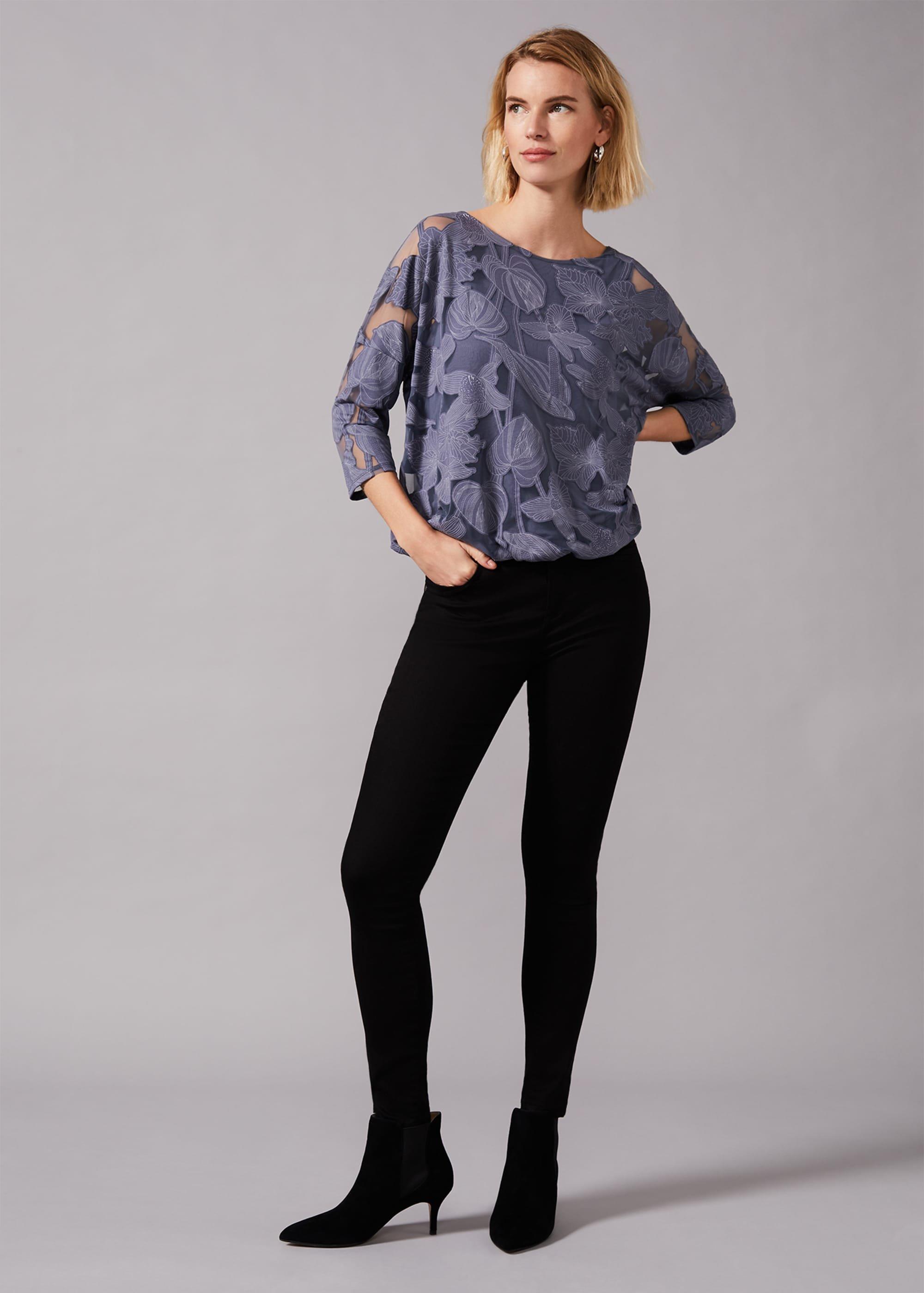 Reine Palm Bubble Hem Burnout Top