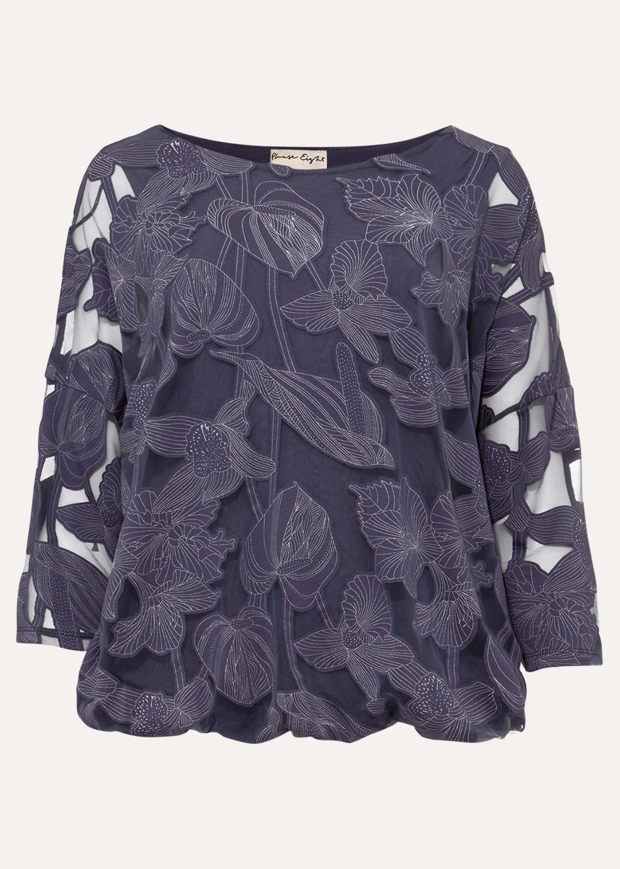Reine Palm Bubble Hem Burnout Top