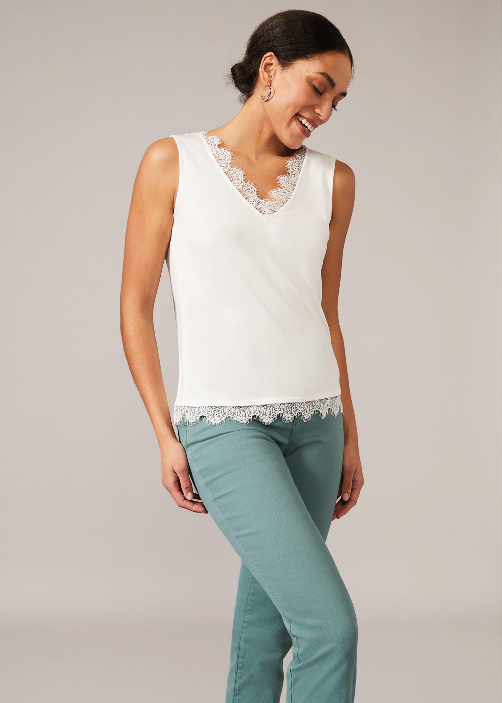Ottie Lace Trim Vest Top