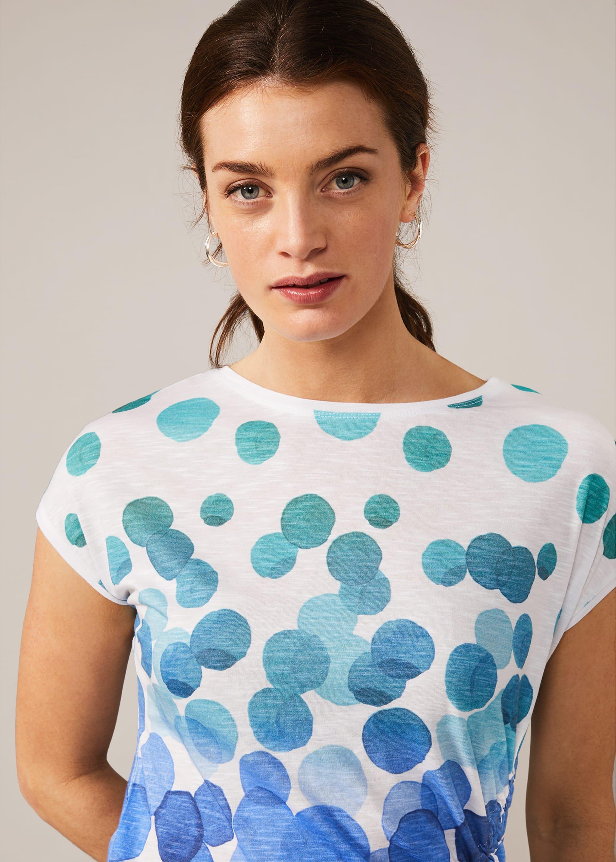 Jinny Border Spot Print Top