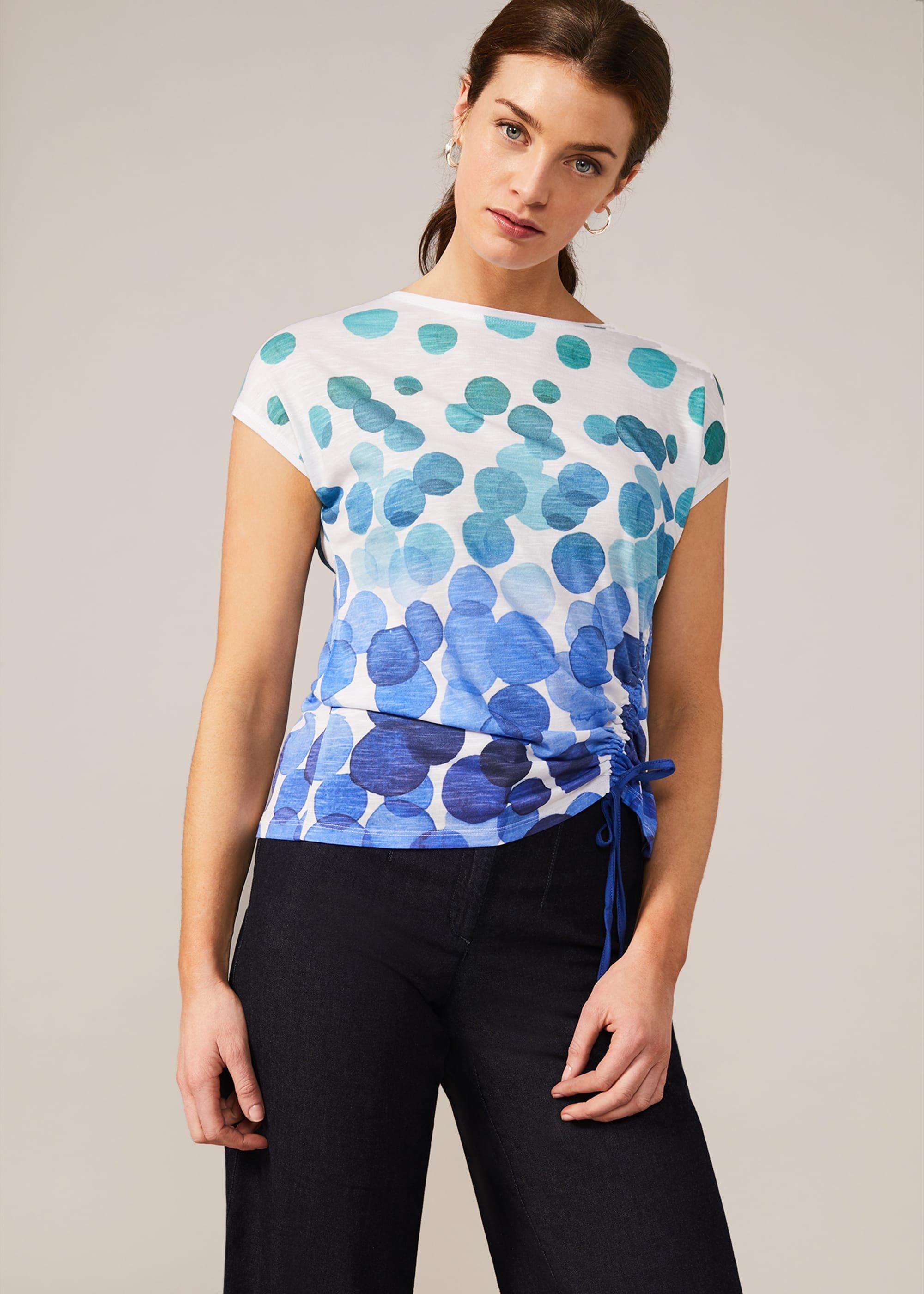 Jinny Border Spot Print Top