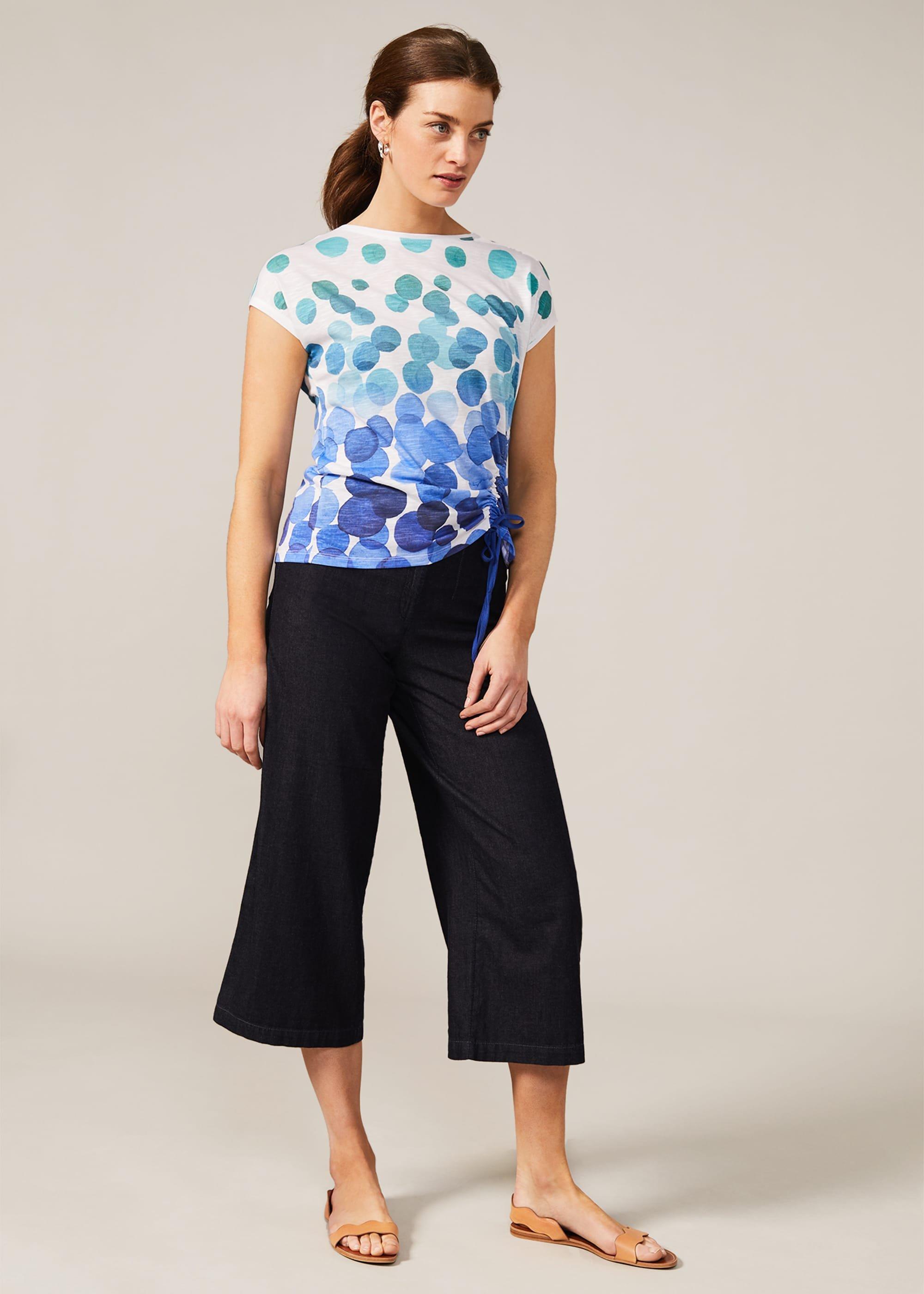 Jinny Border Spot Print Top