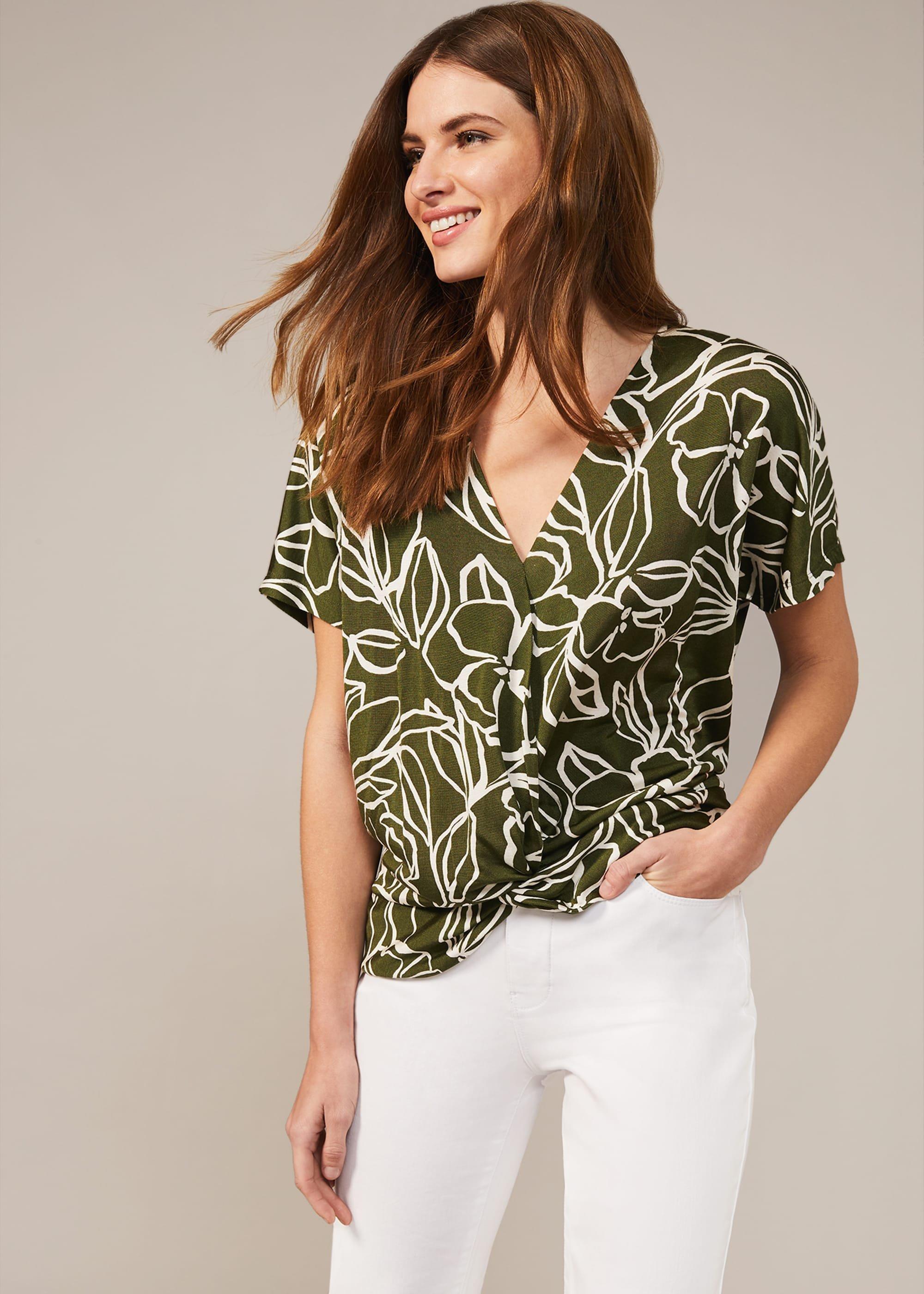 Aidan Floral Twist Hem Top