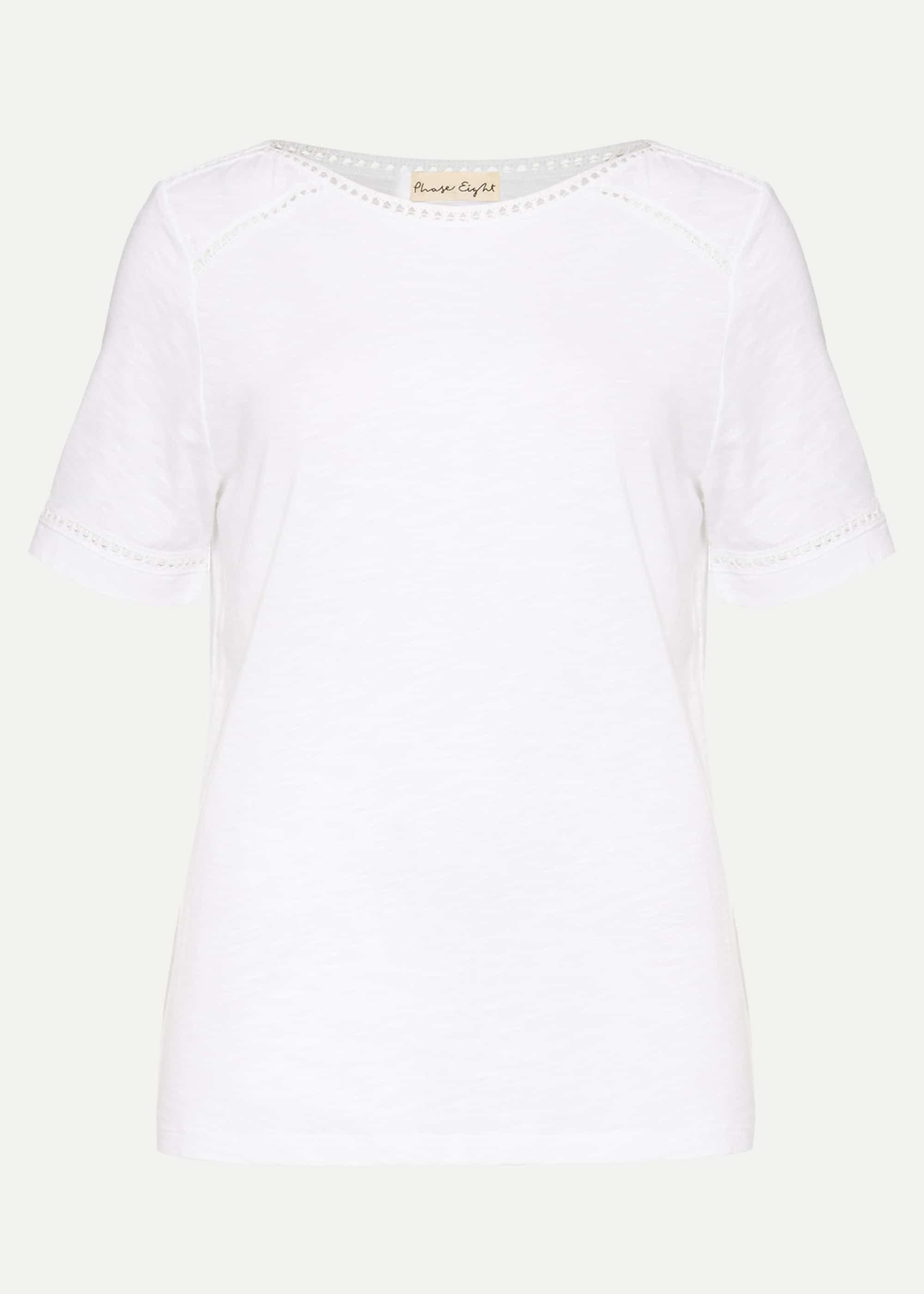 Elspeth Lace Trim Cotton Top