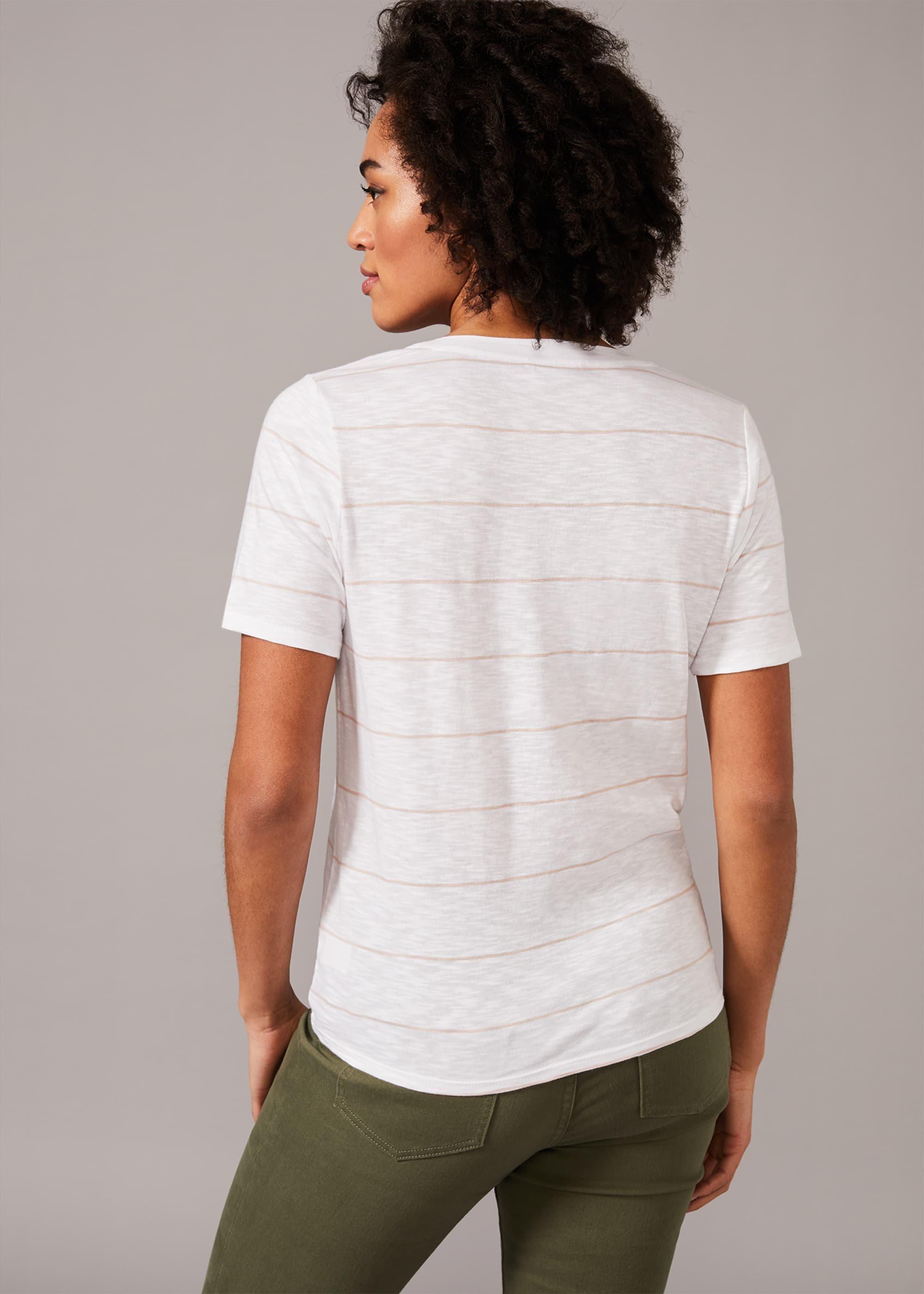 Winry Stripe Button Tie Hem Top