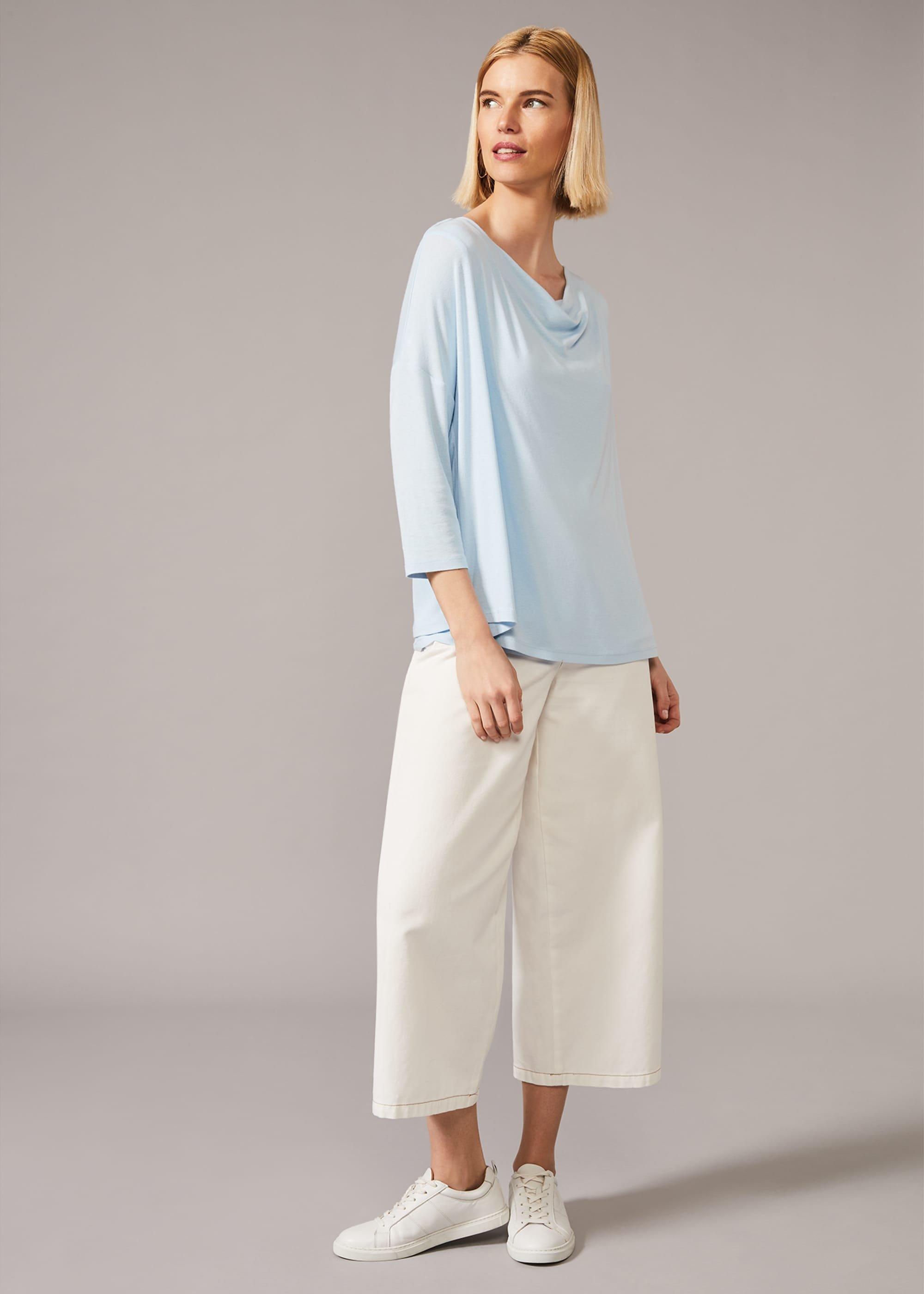 Caggie Cowl Neck Double Layer Top