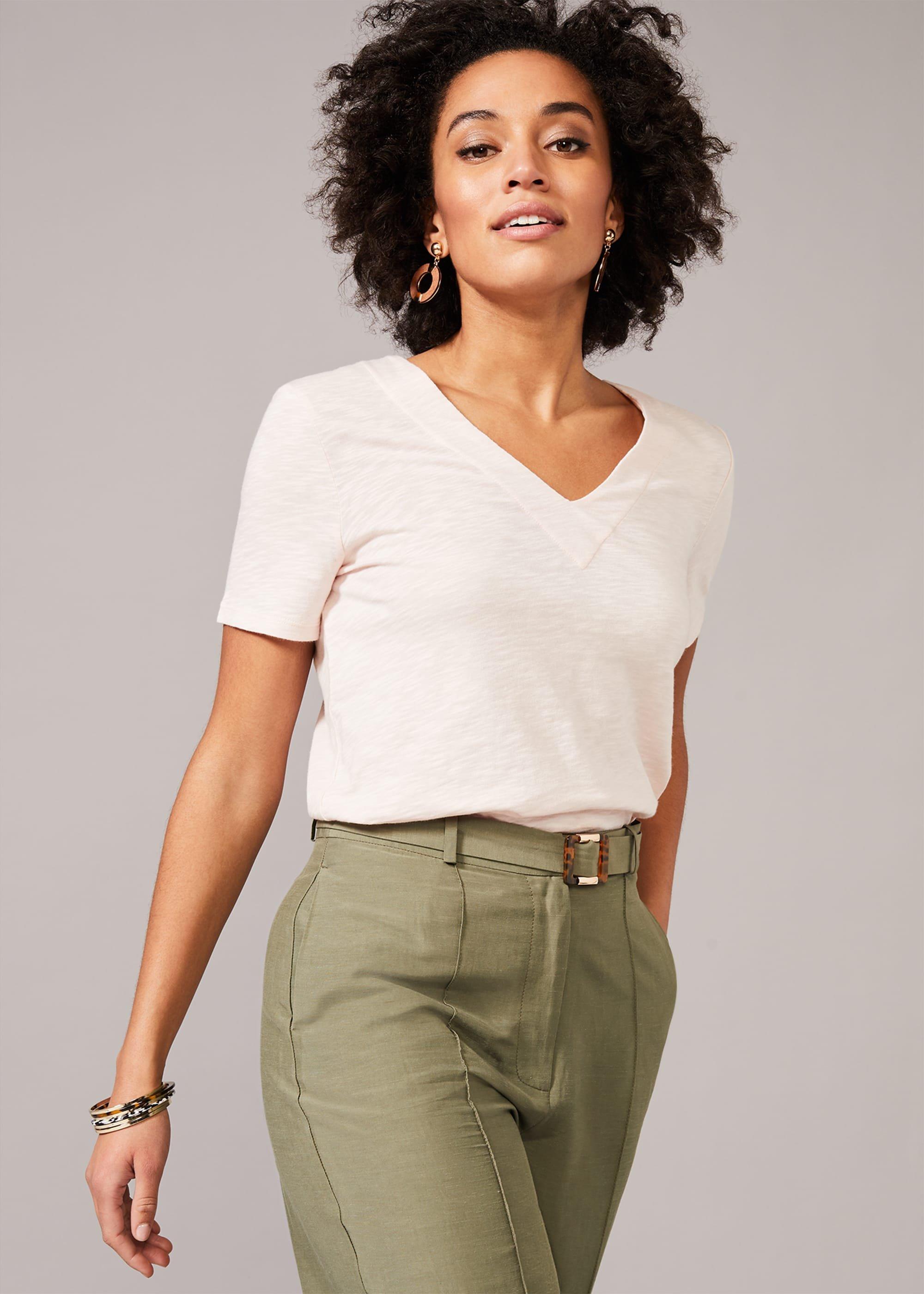 Elspeth V-Neck Cotton T-Shirt