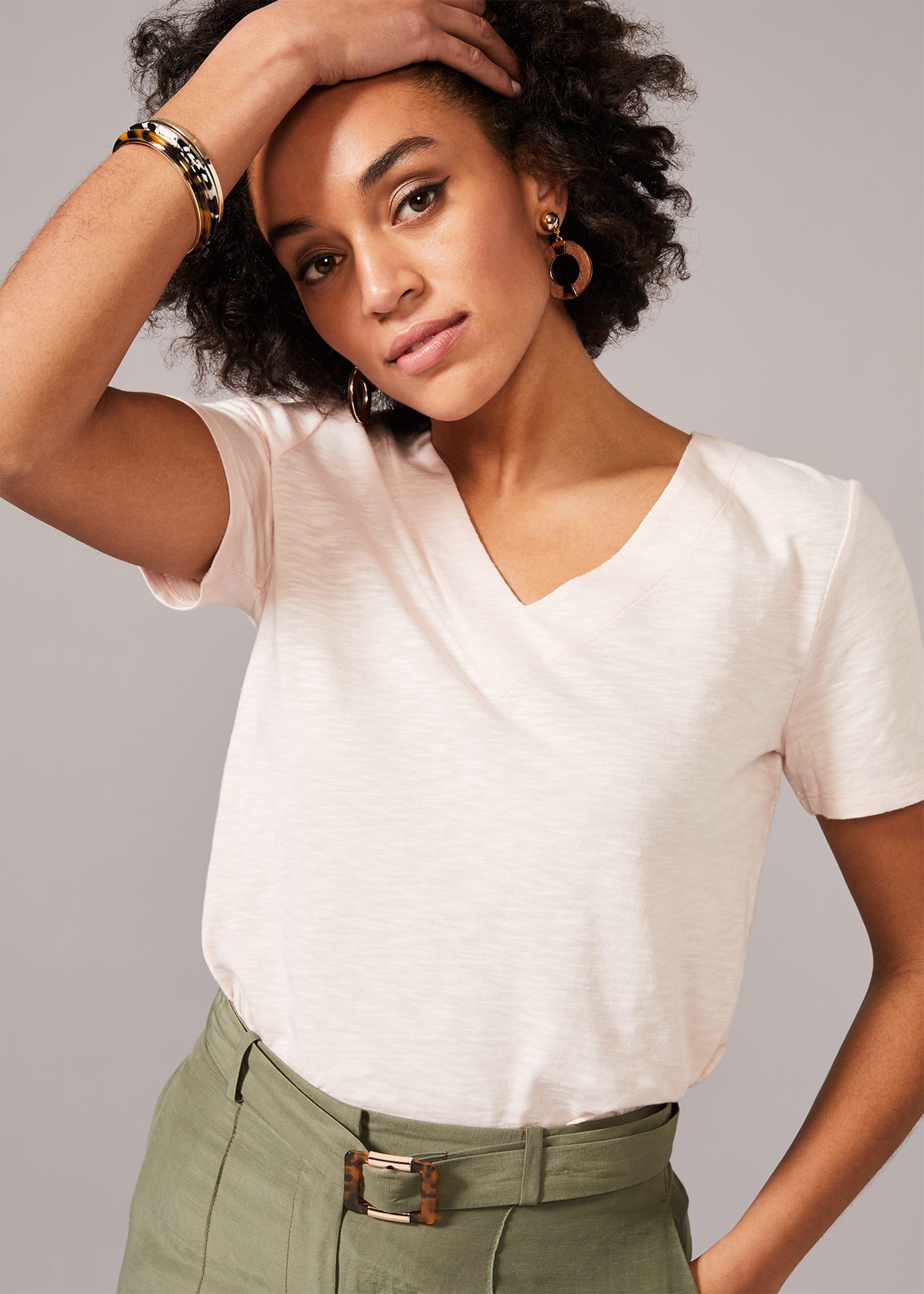 Elspeth V-Neck Cotton T-Shirt