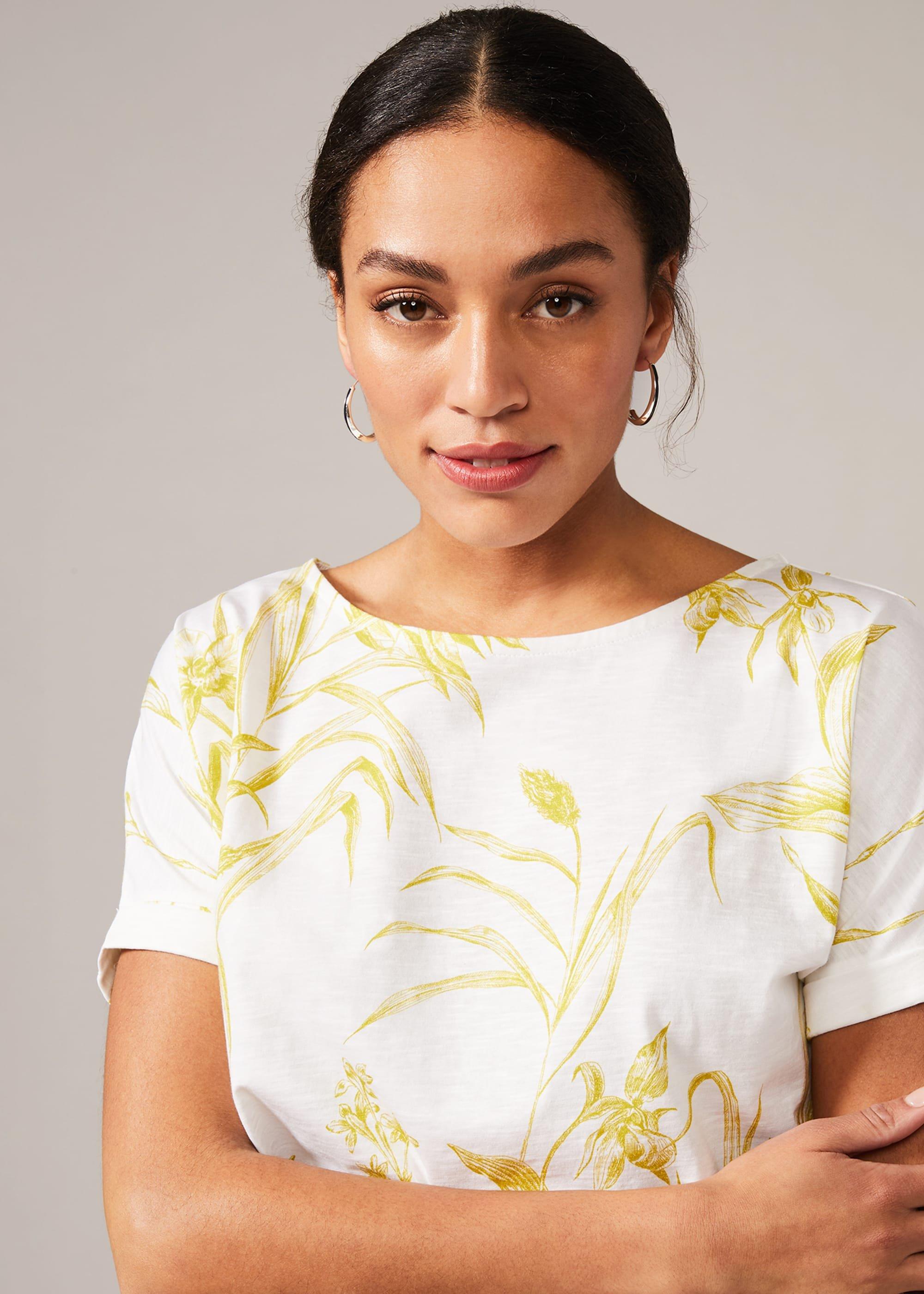 Anwen Orchid Stencil Floral Top
