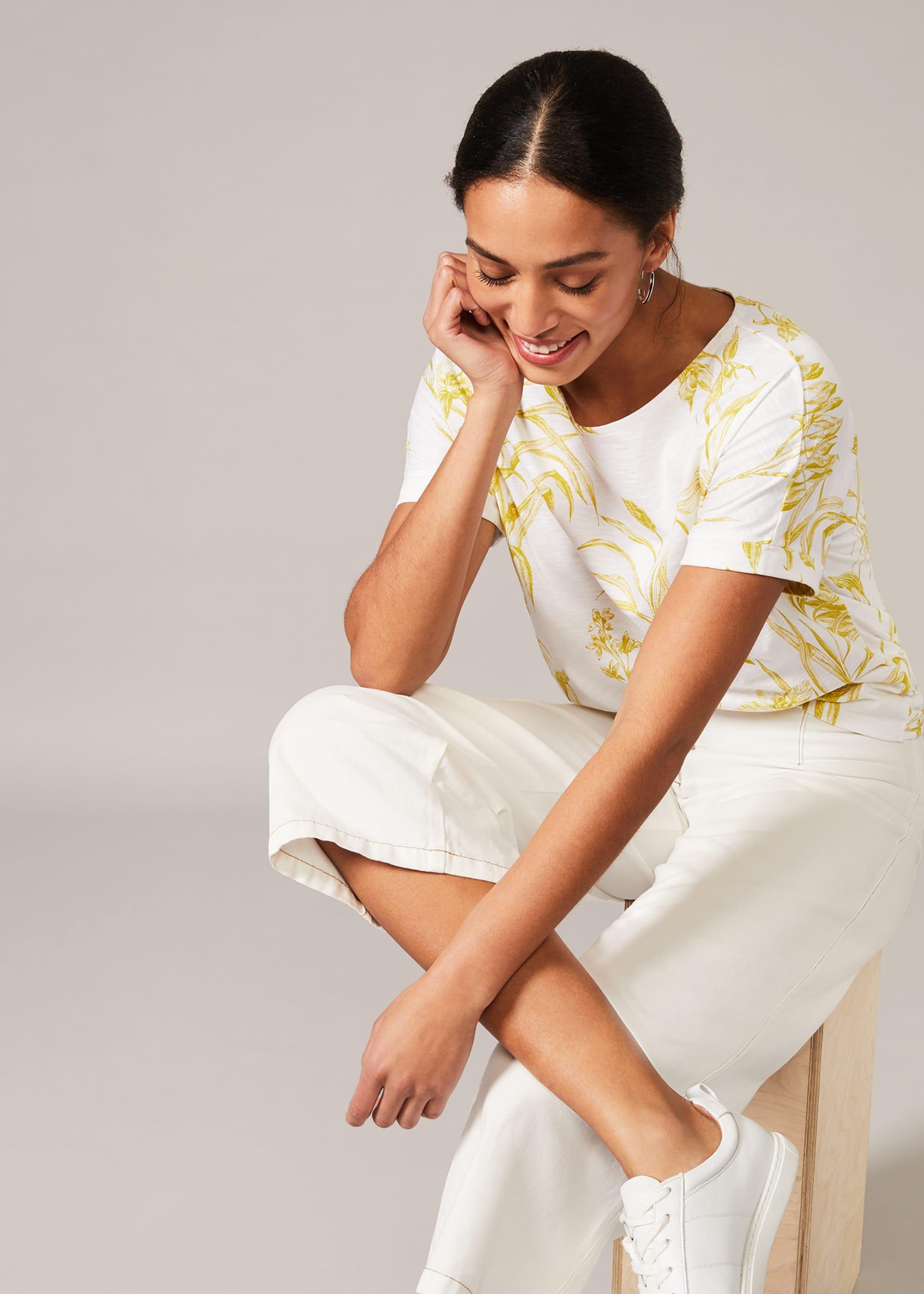 Anwen Orchid Stencil Floral Top