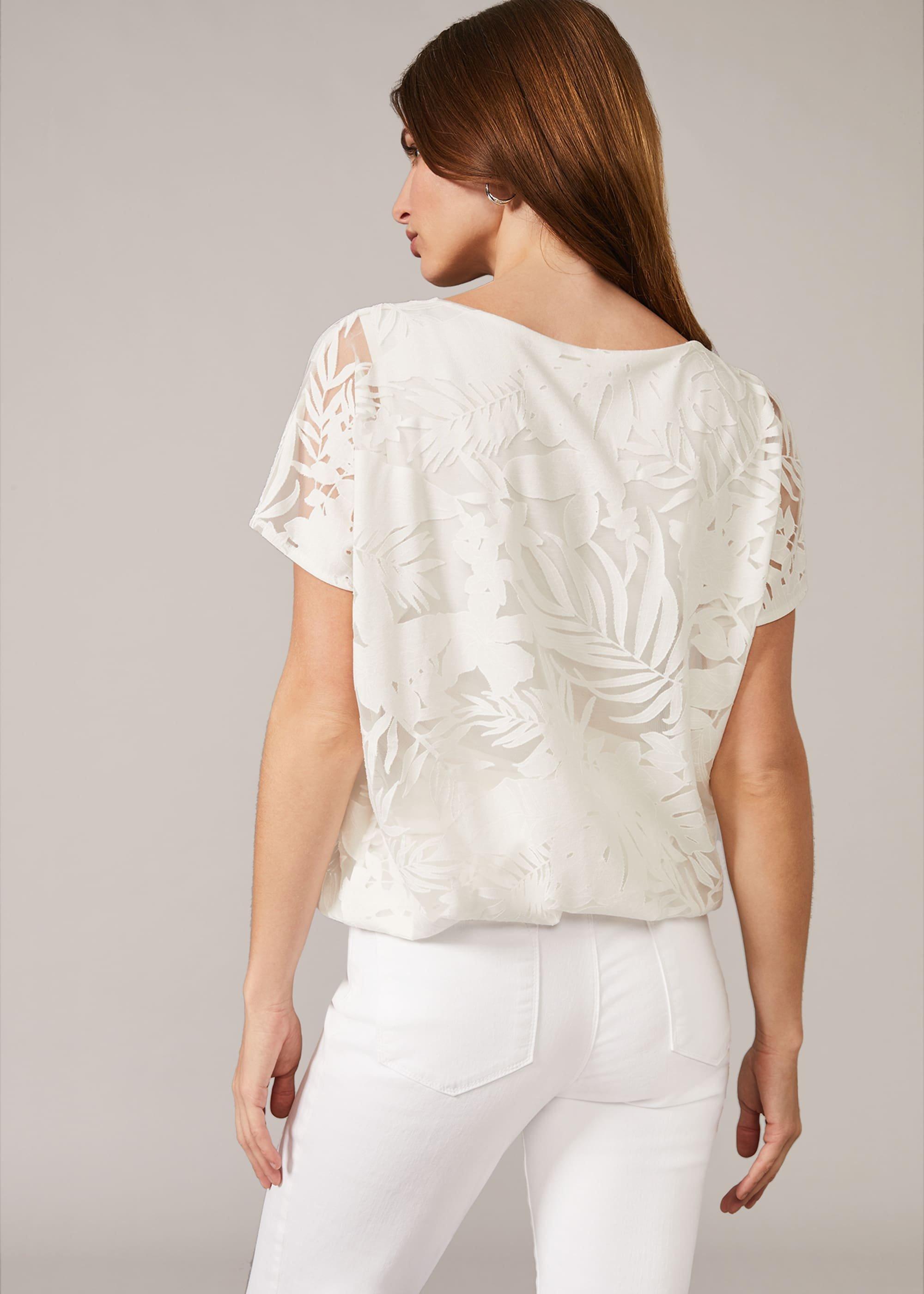 Carina Tropical Floral Burnout Top