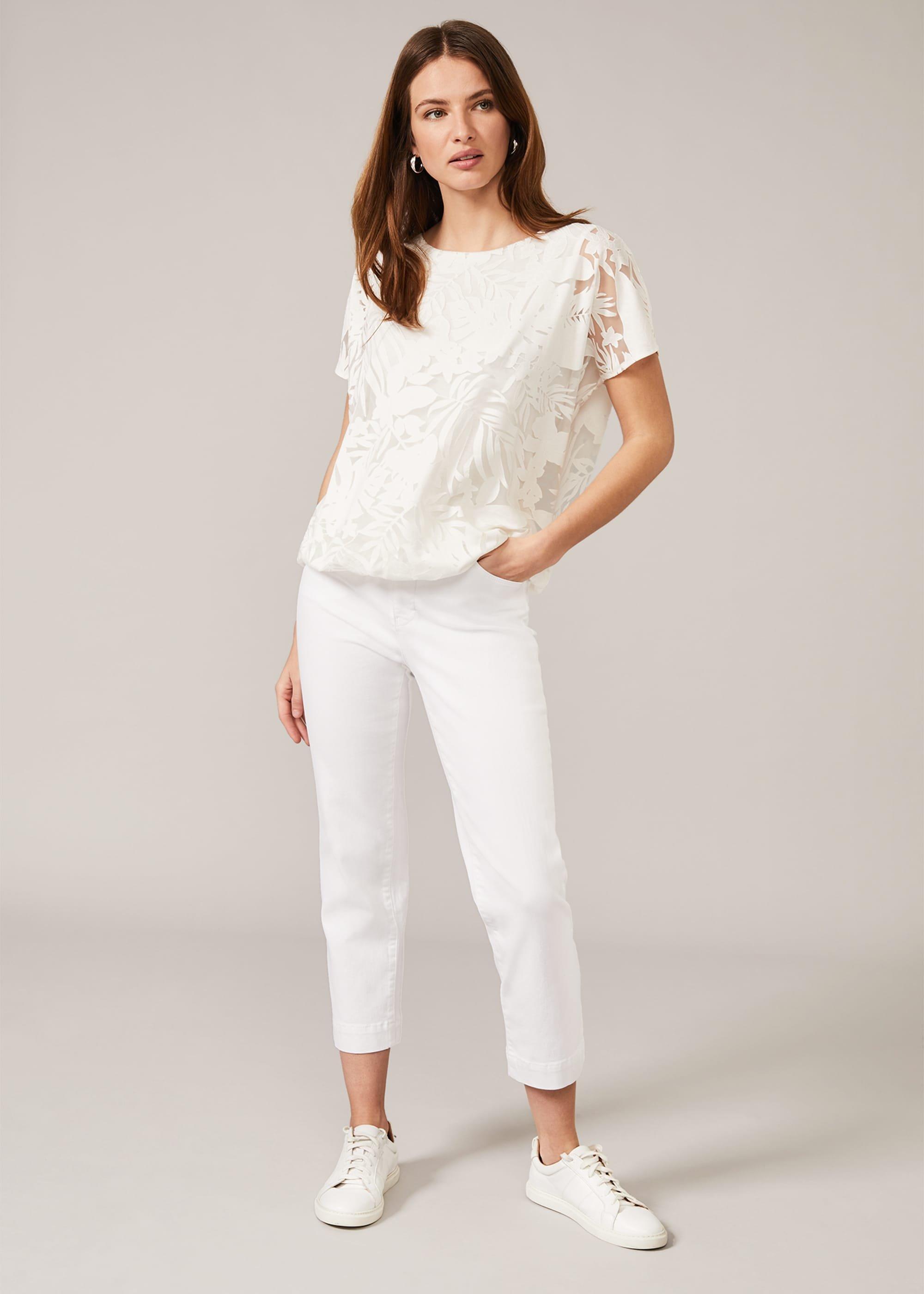 Carina Tropical Floral Burnout Top