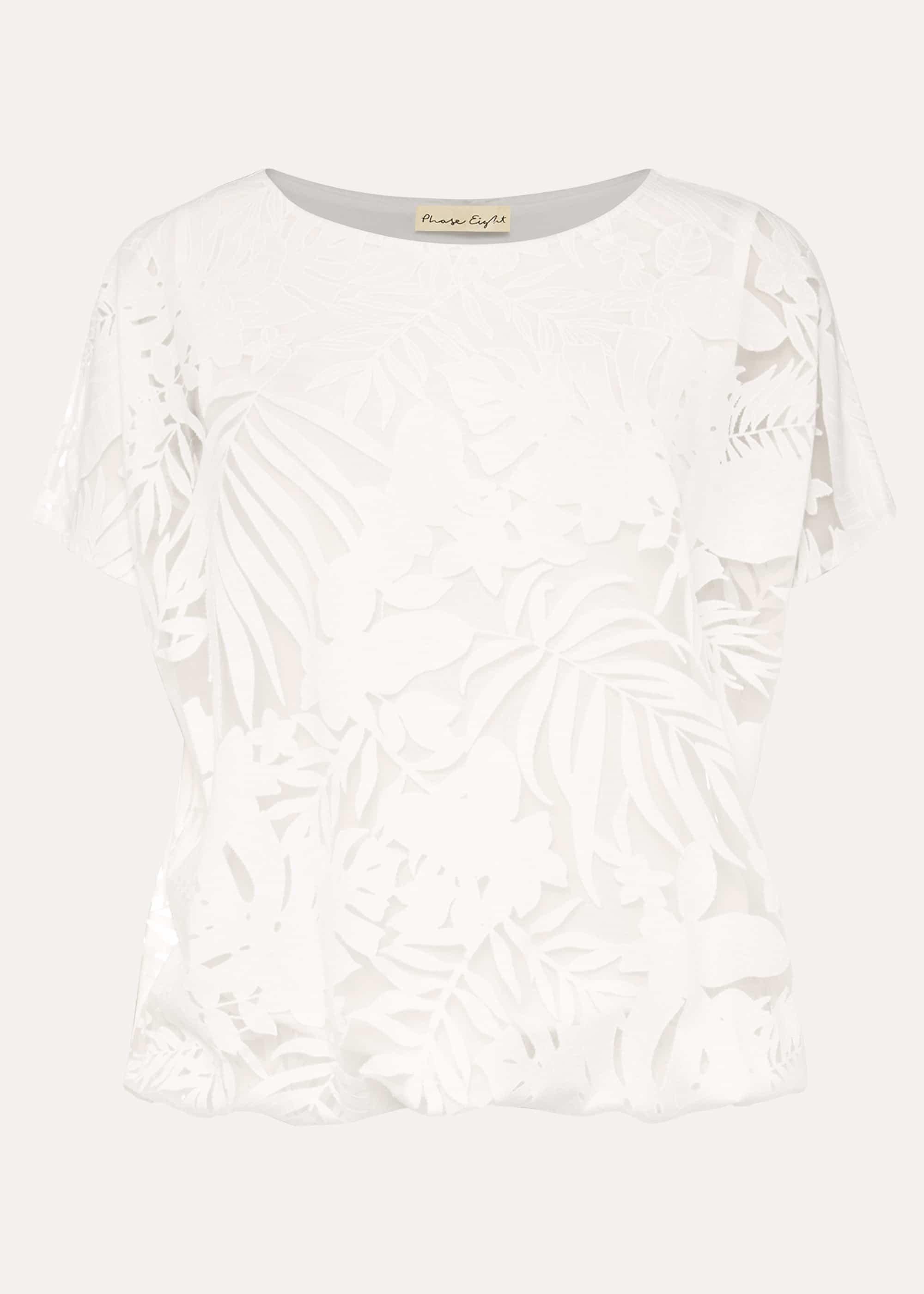 Carina Tropical Floral Burnout Top
