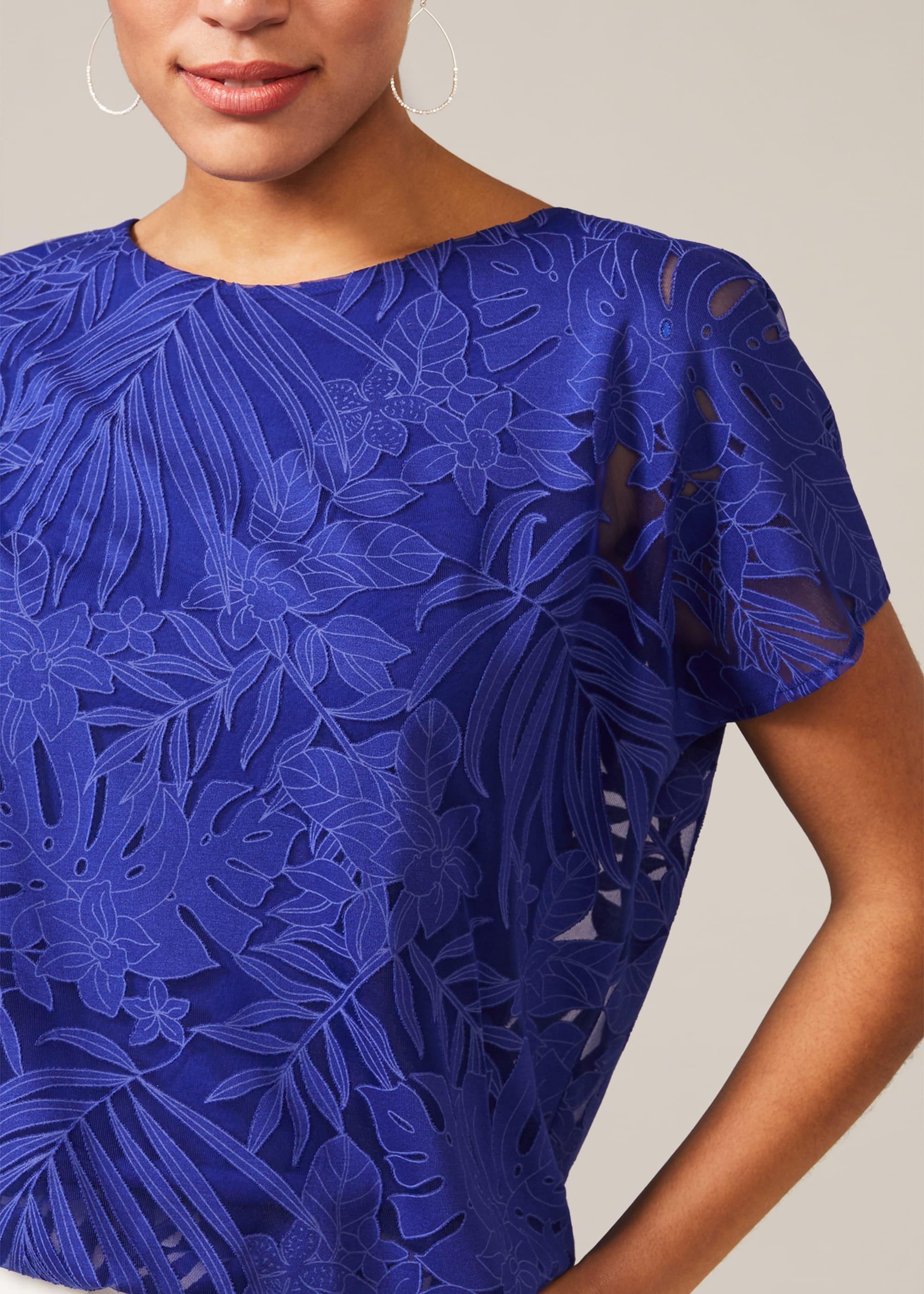 Carina Tropical Floral Burnout Top