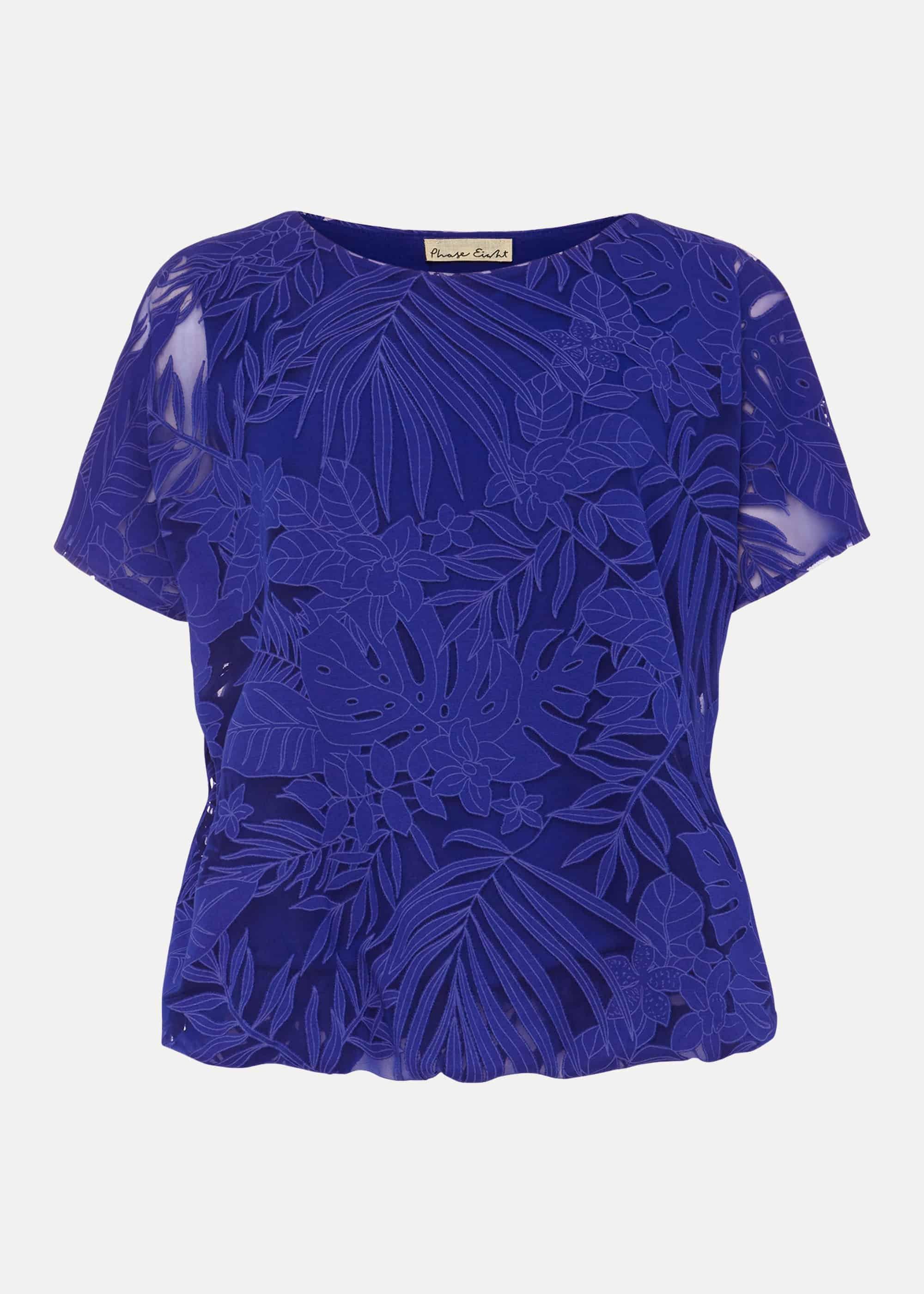 Carina Tropical Floral Burnout Top
