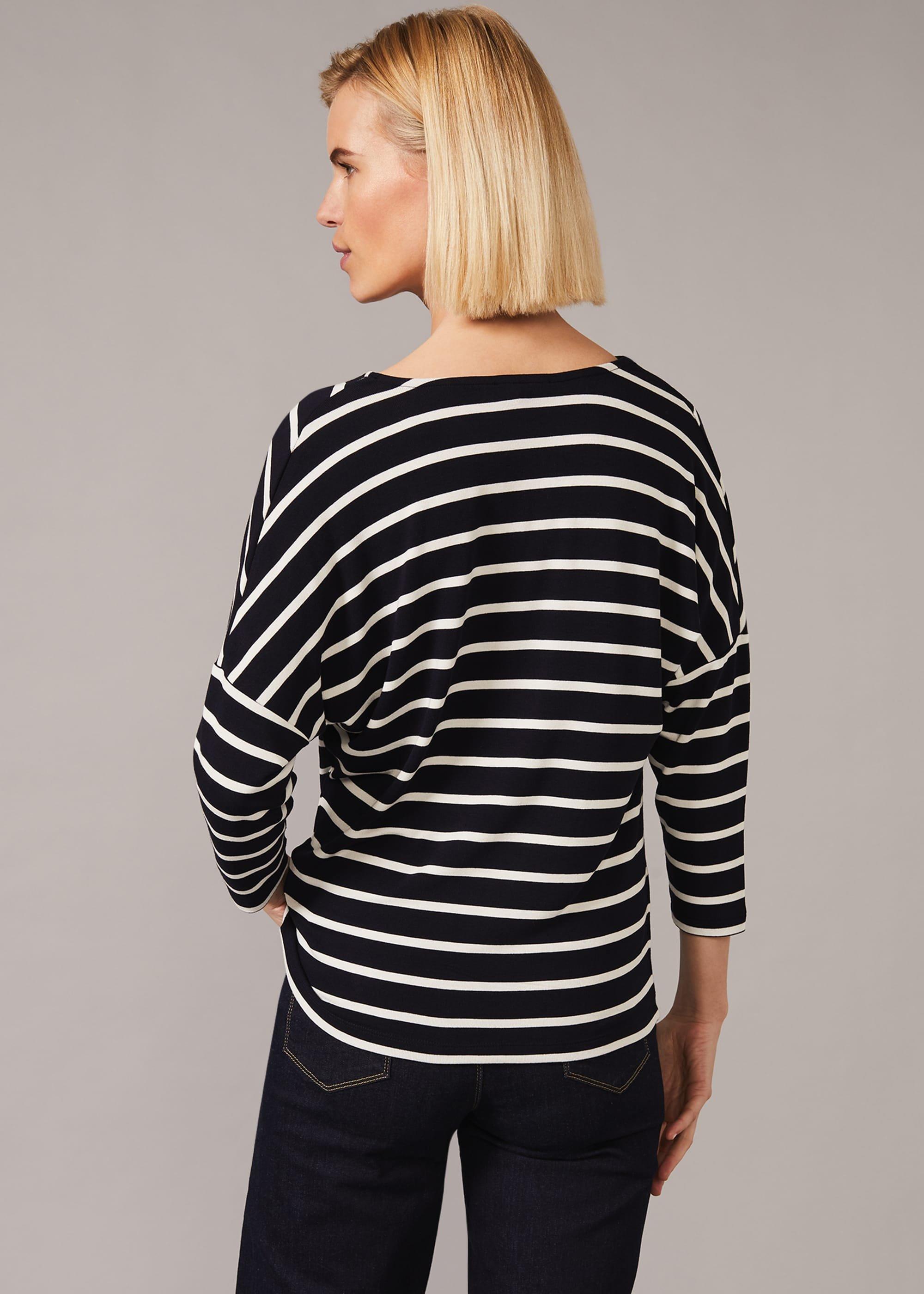 Mayu Stripe Cowl Neck Top