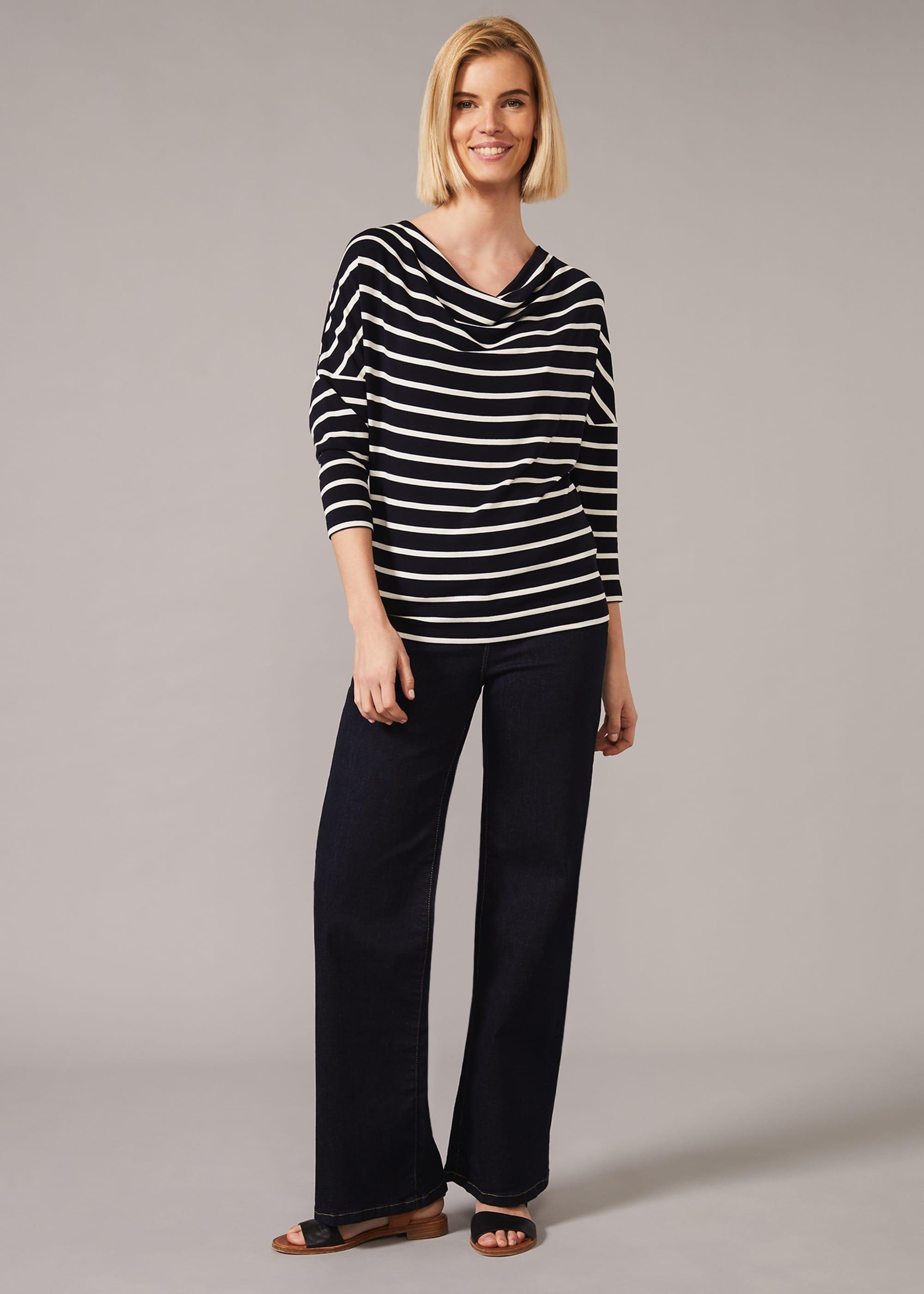 Mayu Stripe Cowl Neck Top
