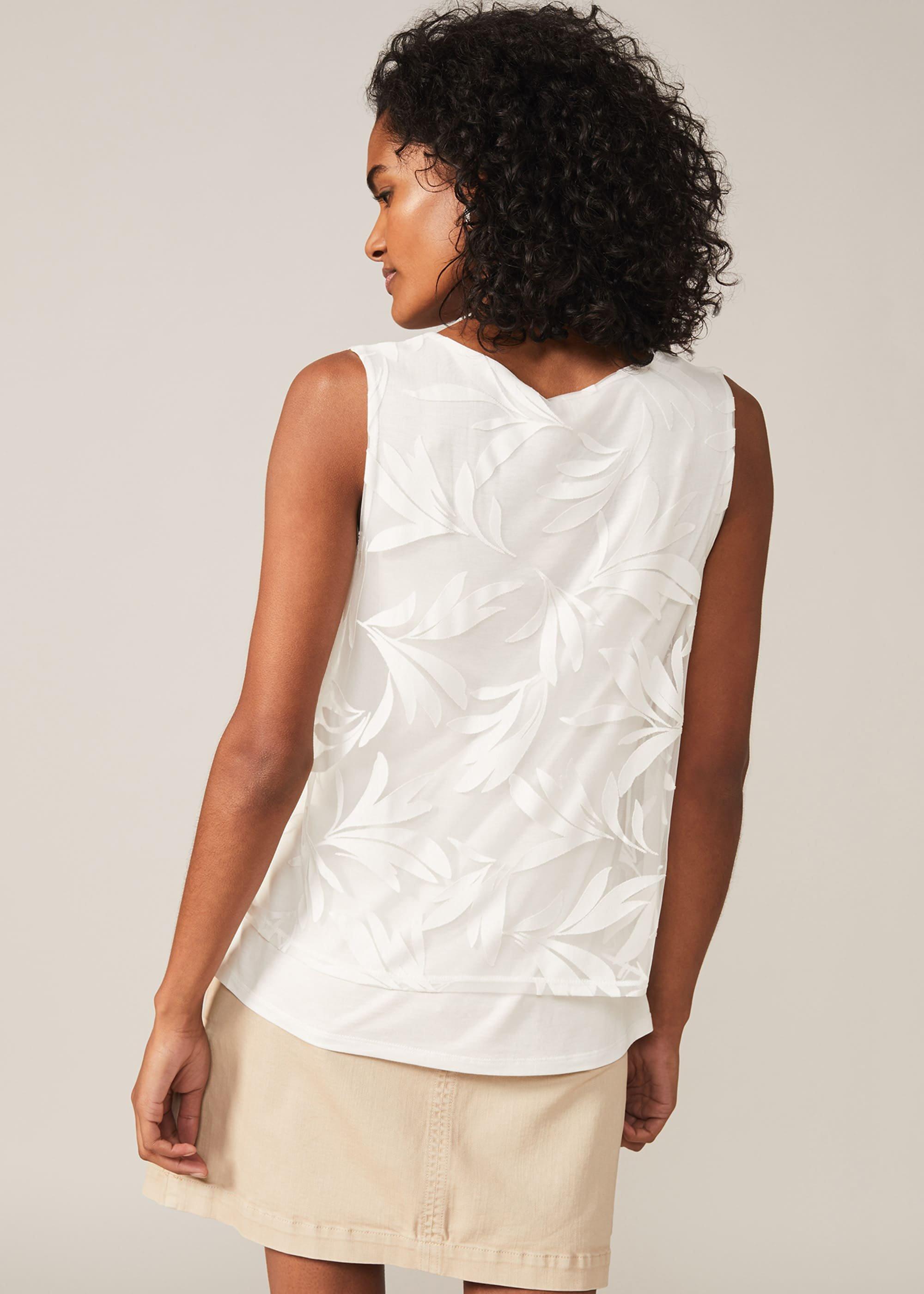 Ahmya Leaf Double Layer Burnout Top