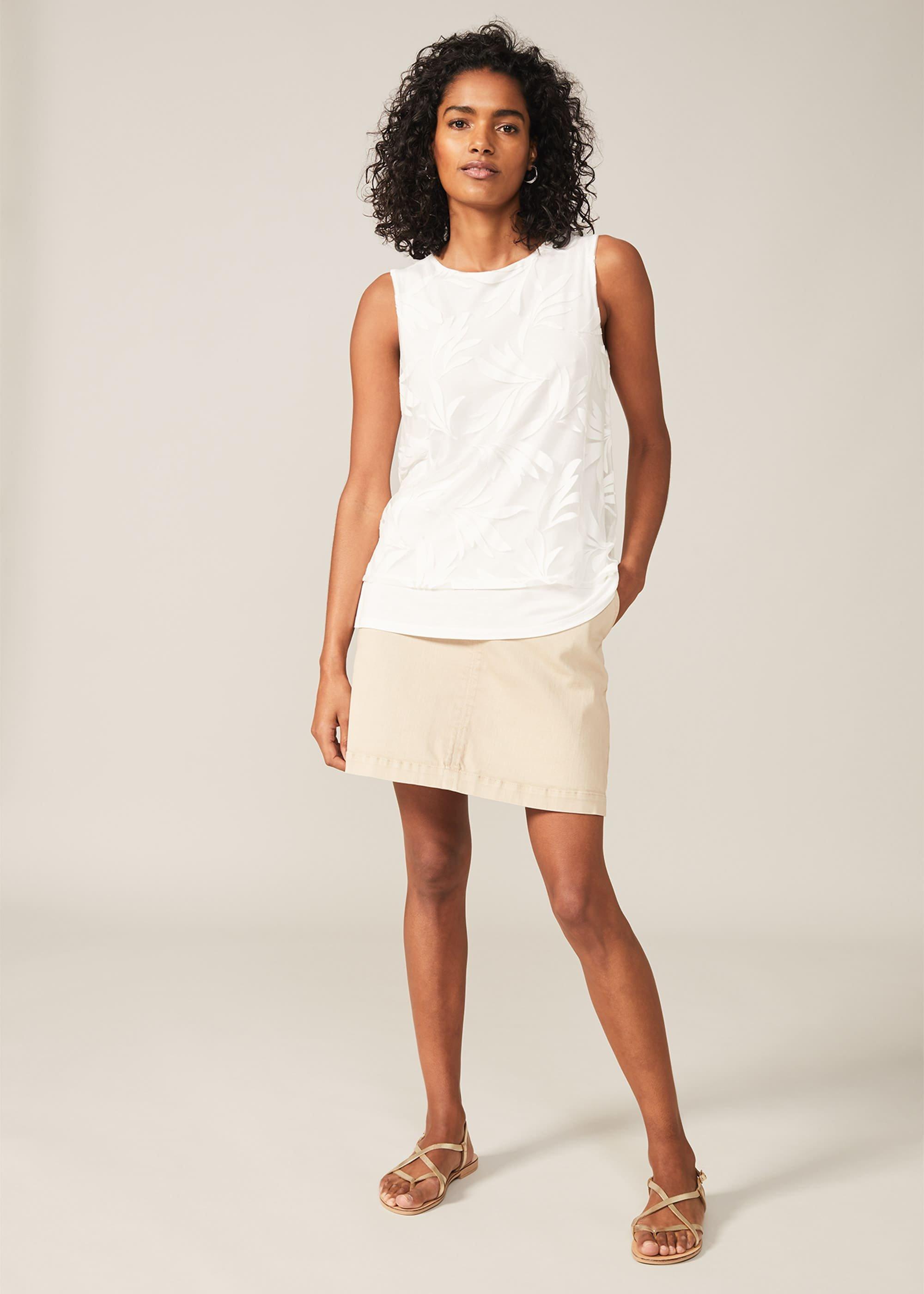 Ahmya Leaf Double Layer Burnout Top