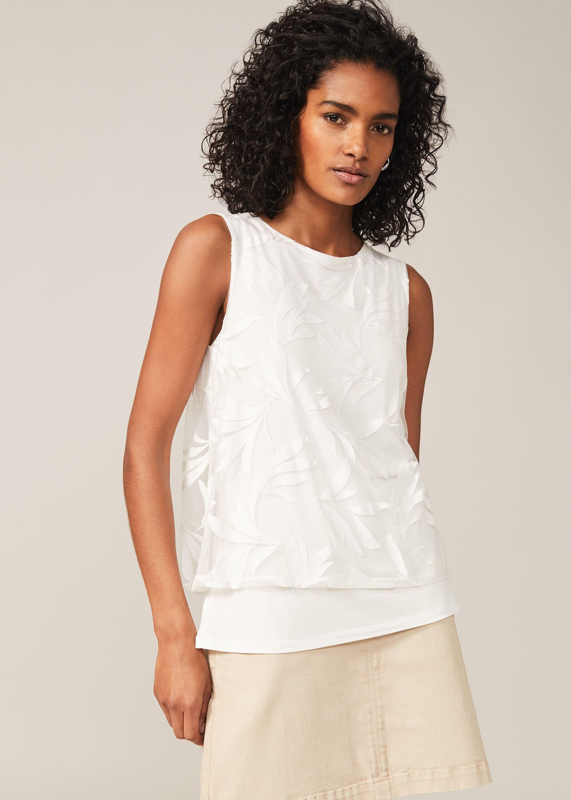 Ahmya Leaf Double Layer Burnout Top