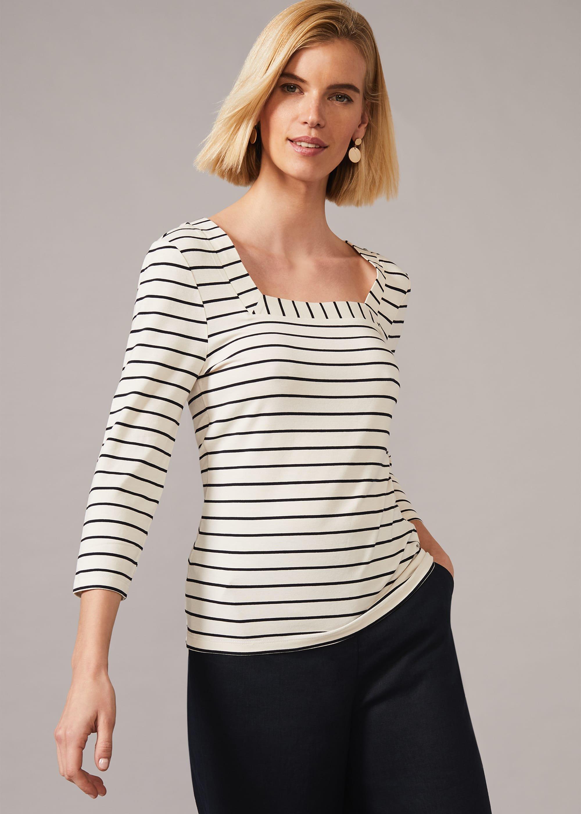 Aisling Square Neck Stripe Top