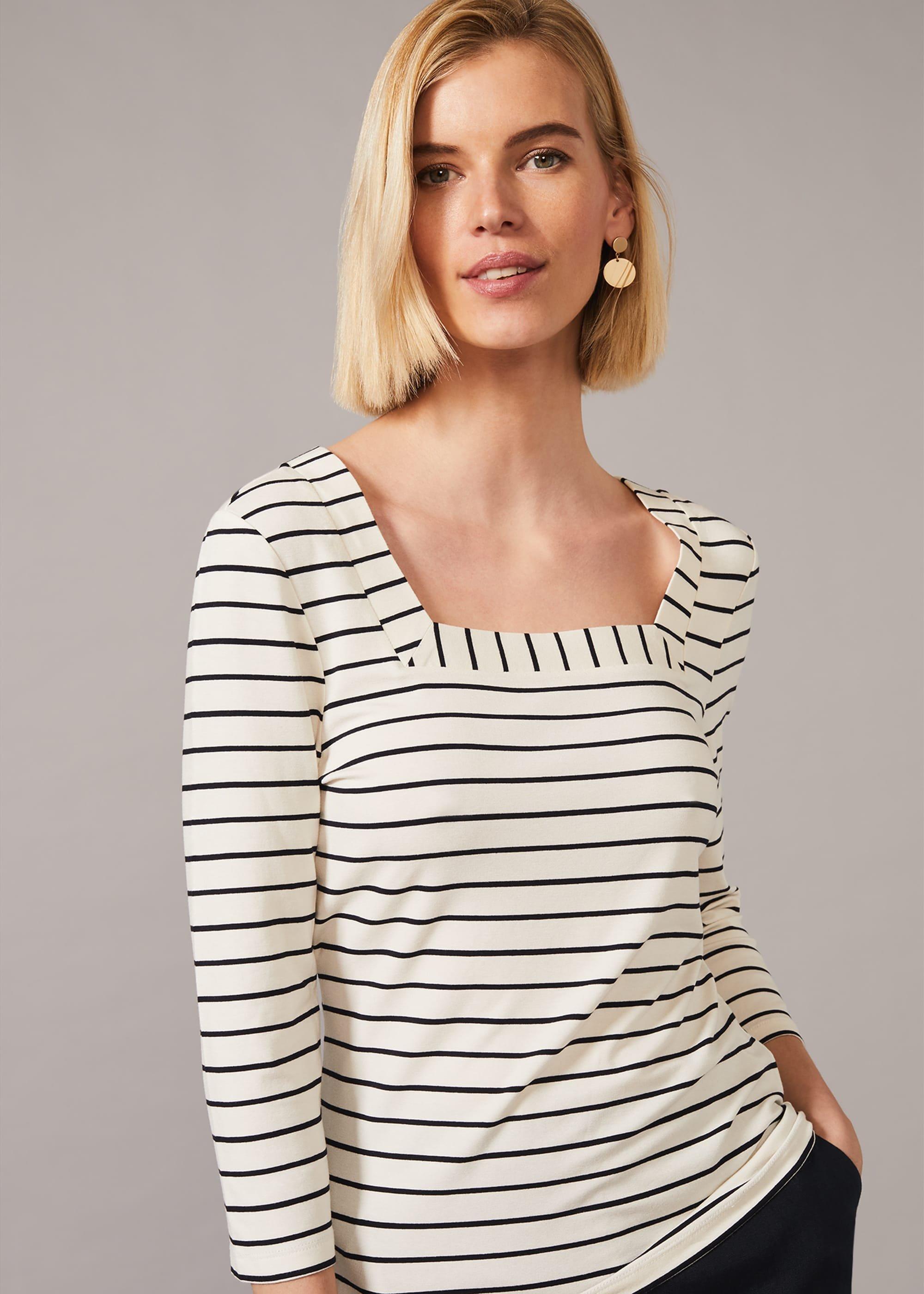 Aisling Square Neck Stripe Top