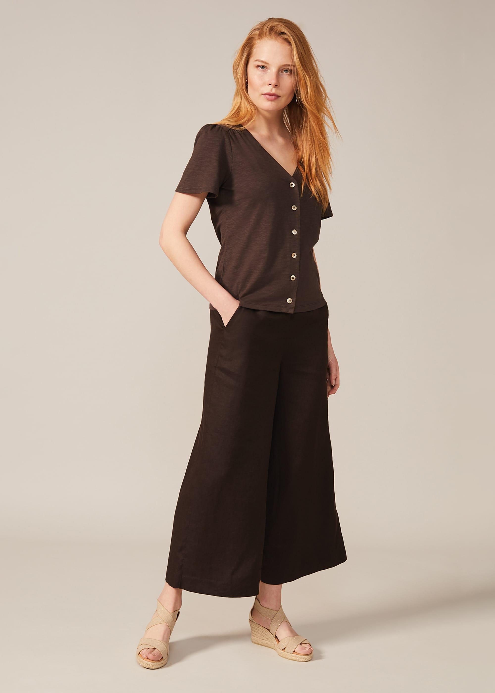 Lorena Button Front Fitted Top