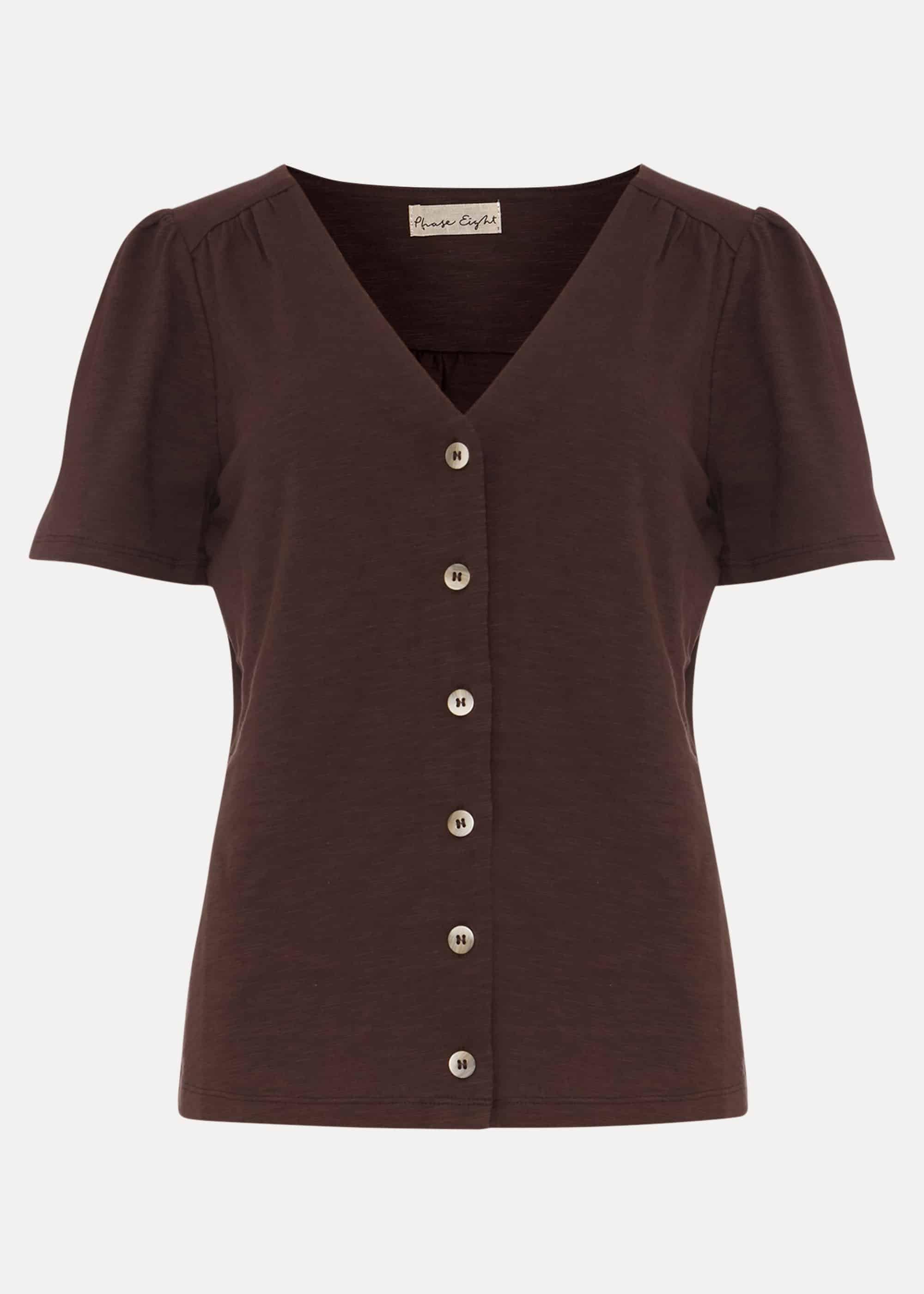 Lorena Button Front Fitted Top