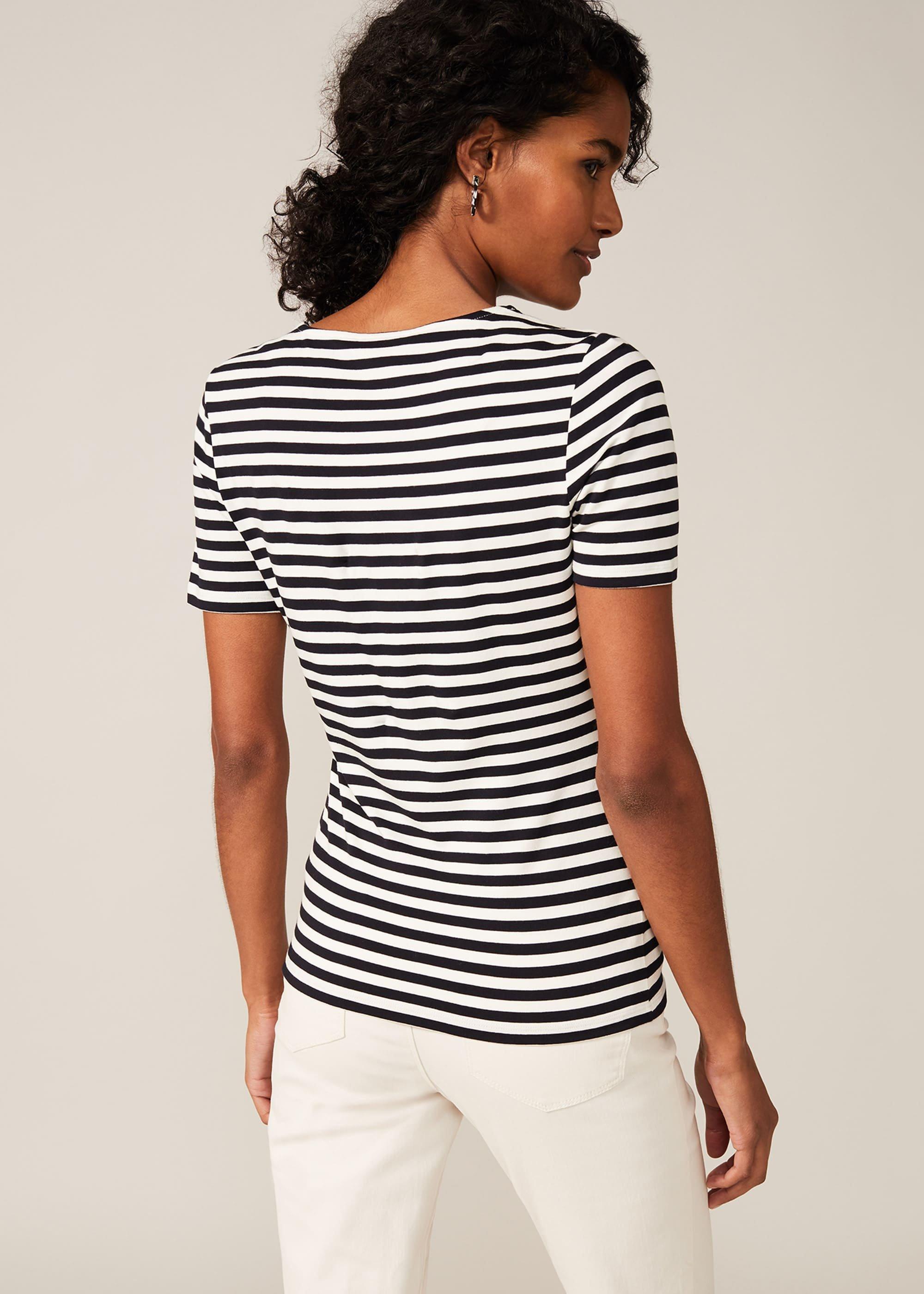Kerry Stripe Twist Front Fitted Top