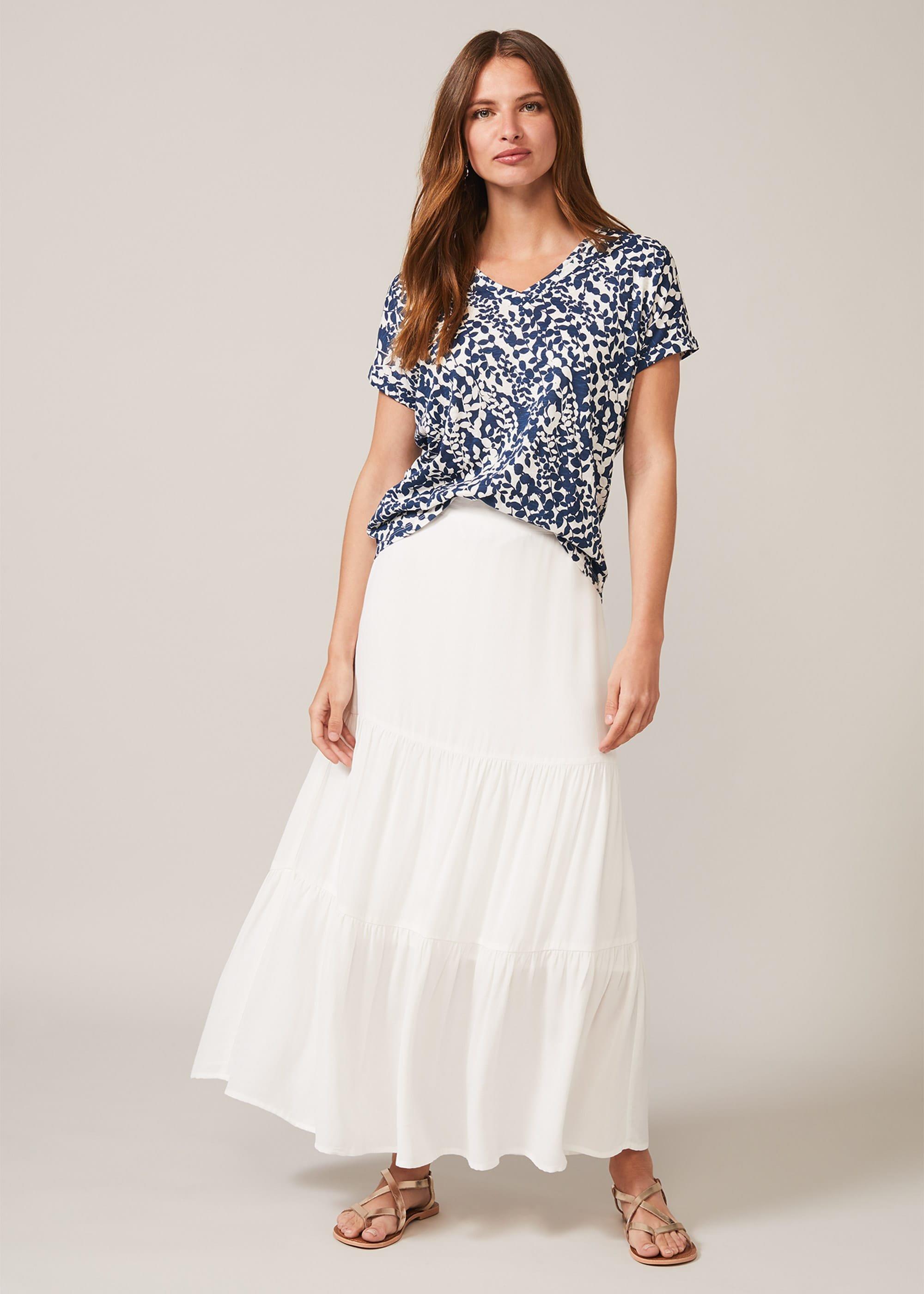 Winola Leaf Print Top