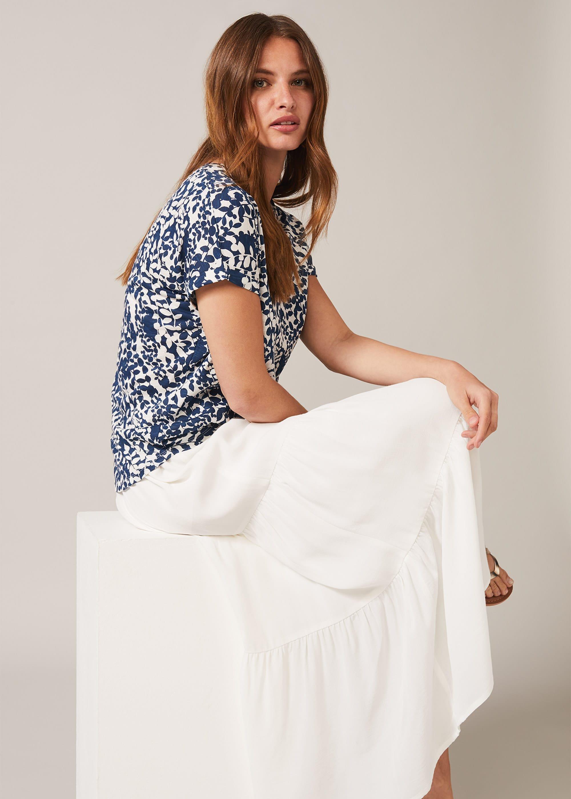 Winola Leaf Print Top