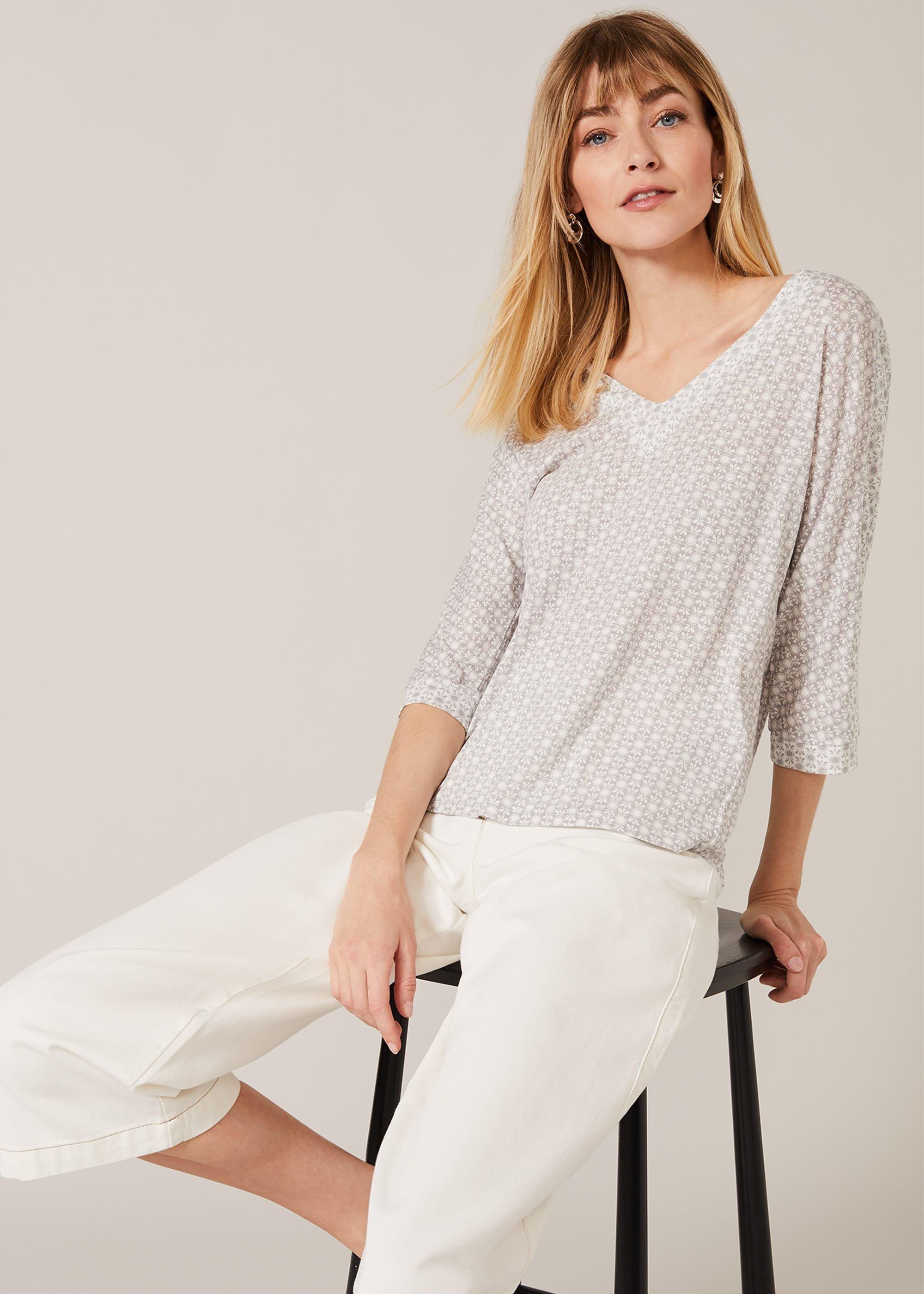 Florentine V-Neck Print Top